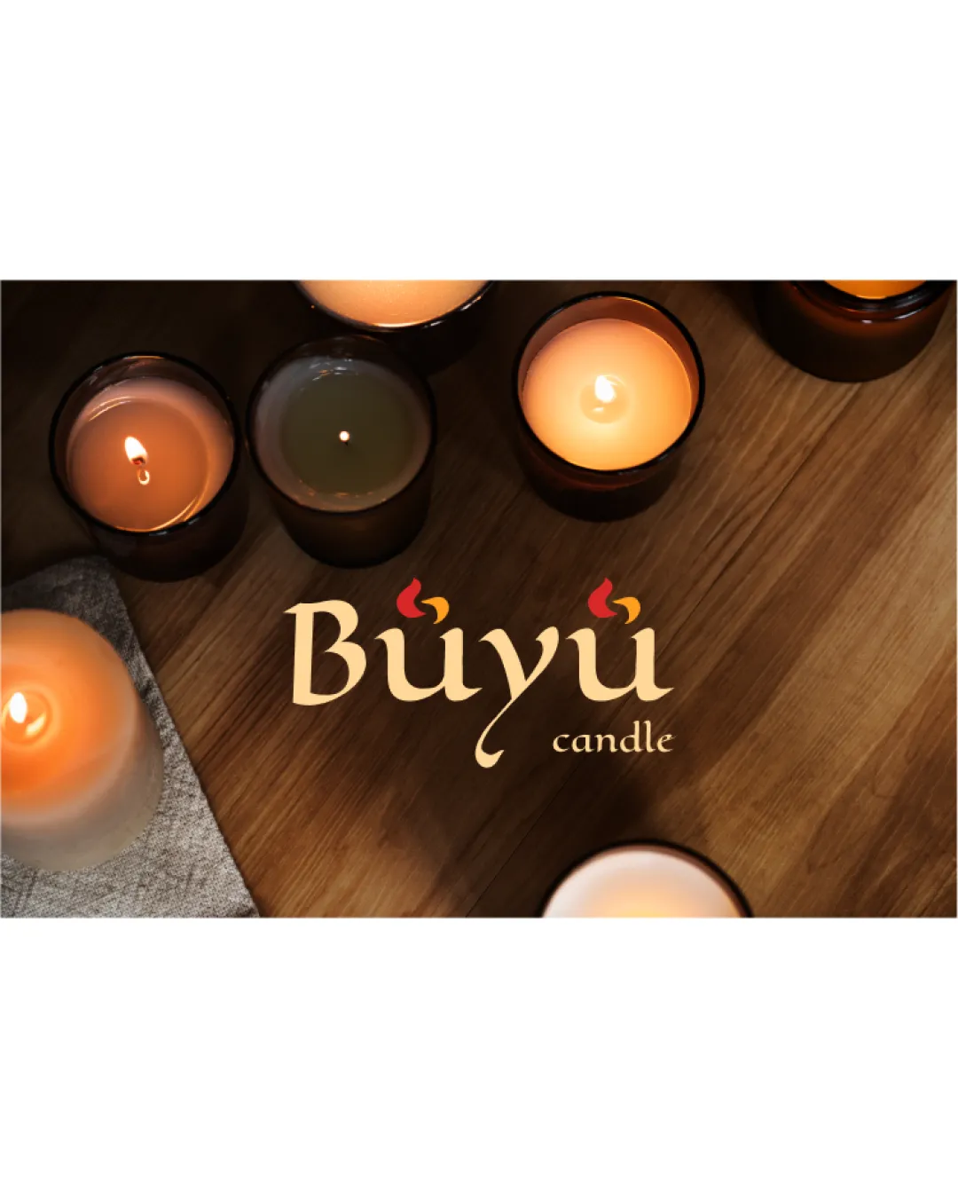 Buyu Candle Flame Accents Above Letters Wordmark Logo Review