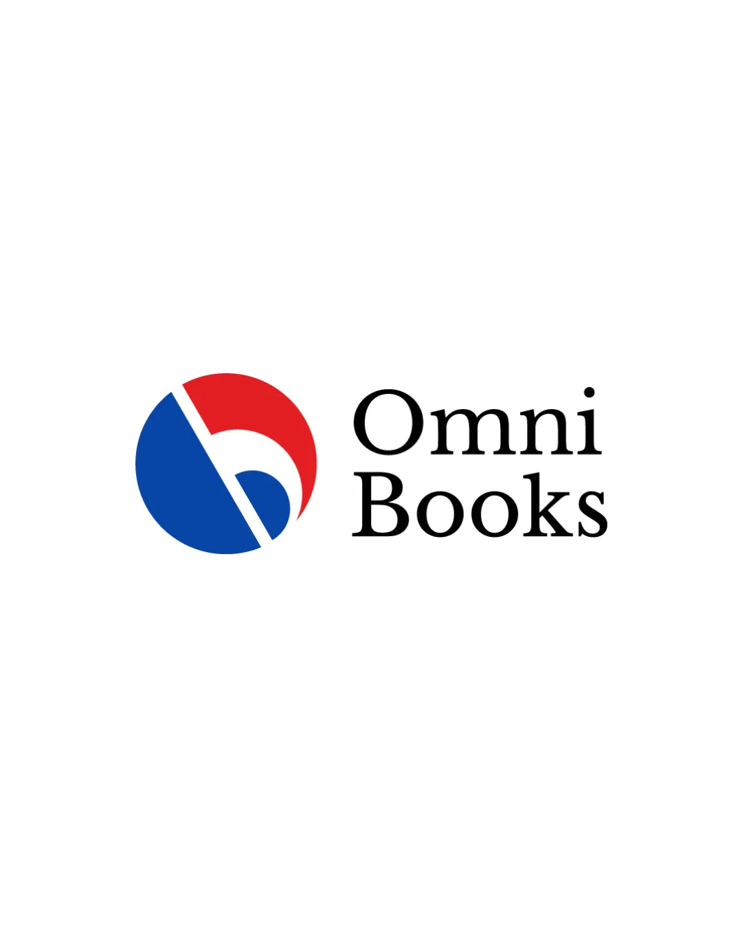 Omni Books Abstract Circle With Red And Blue Segments Combination Mark Logo Review