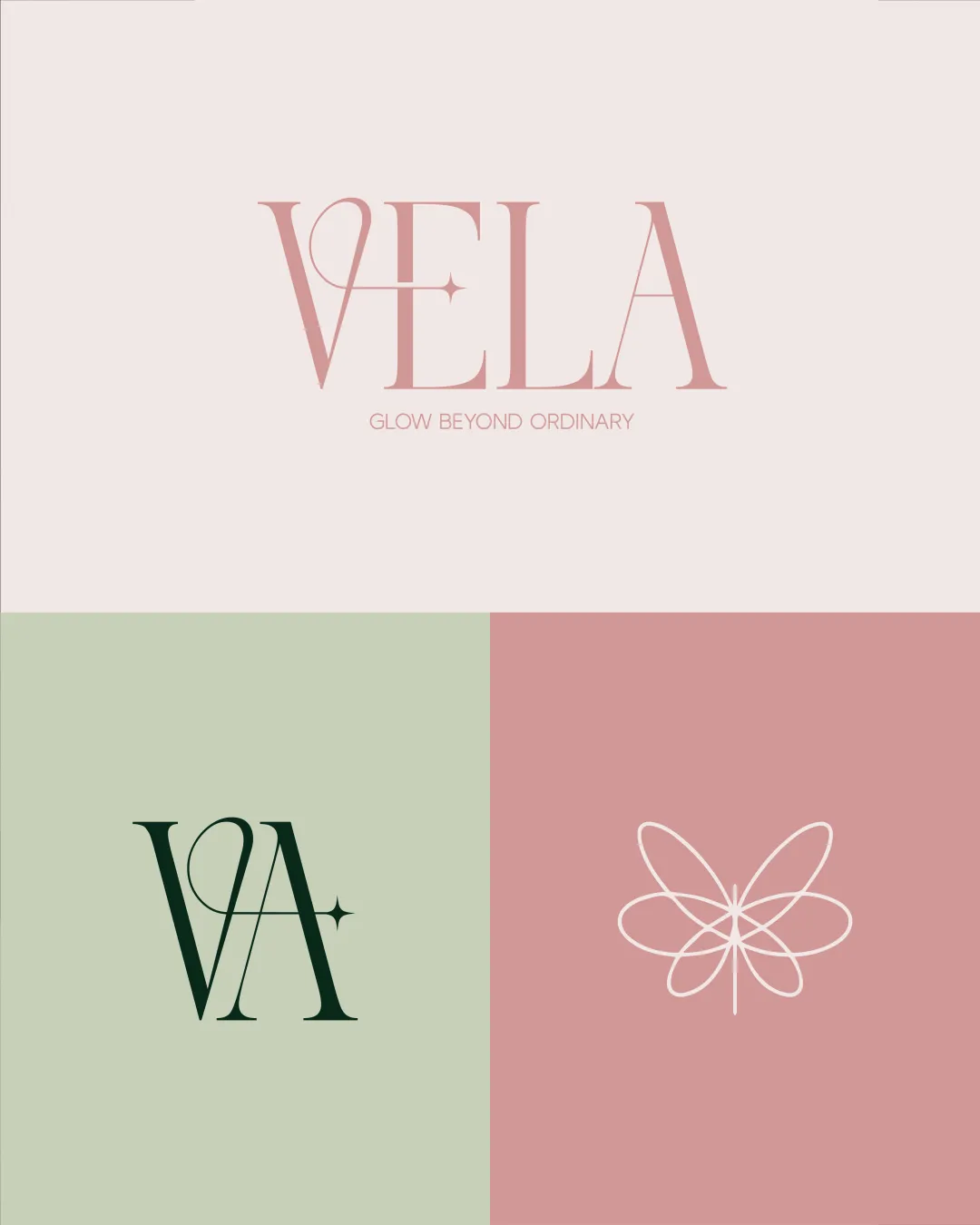 Vela Glow Beyond Ordinary Butterfly Shape And Va Monogram Wordmark And Monogram Logo Review