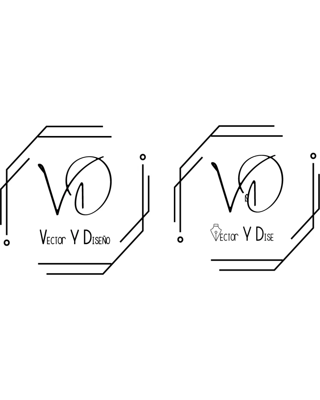 Vector Y Diseno Hexagonal Shape With Stylized Vd Letters Combination Mark Logo Review