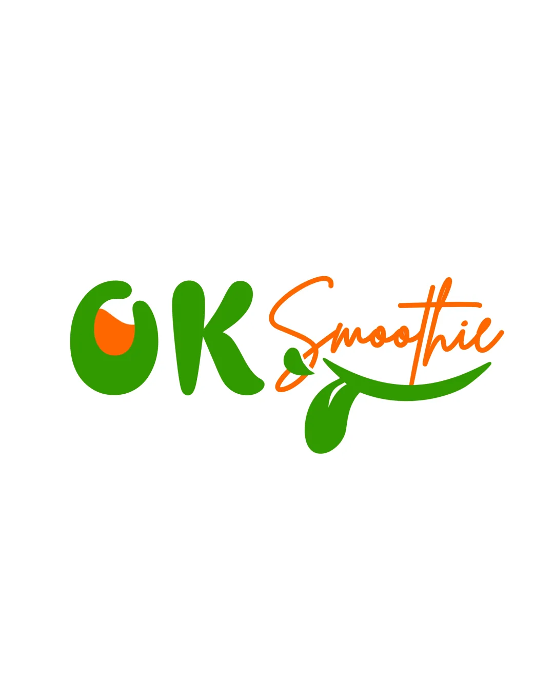 Ok Smoothie Green And Orange Letters Wordmark Logo Review