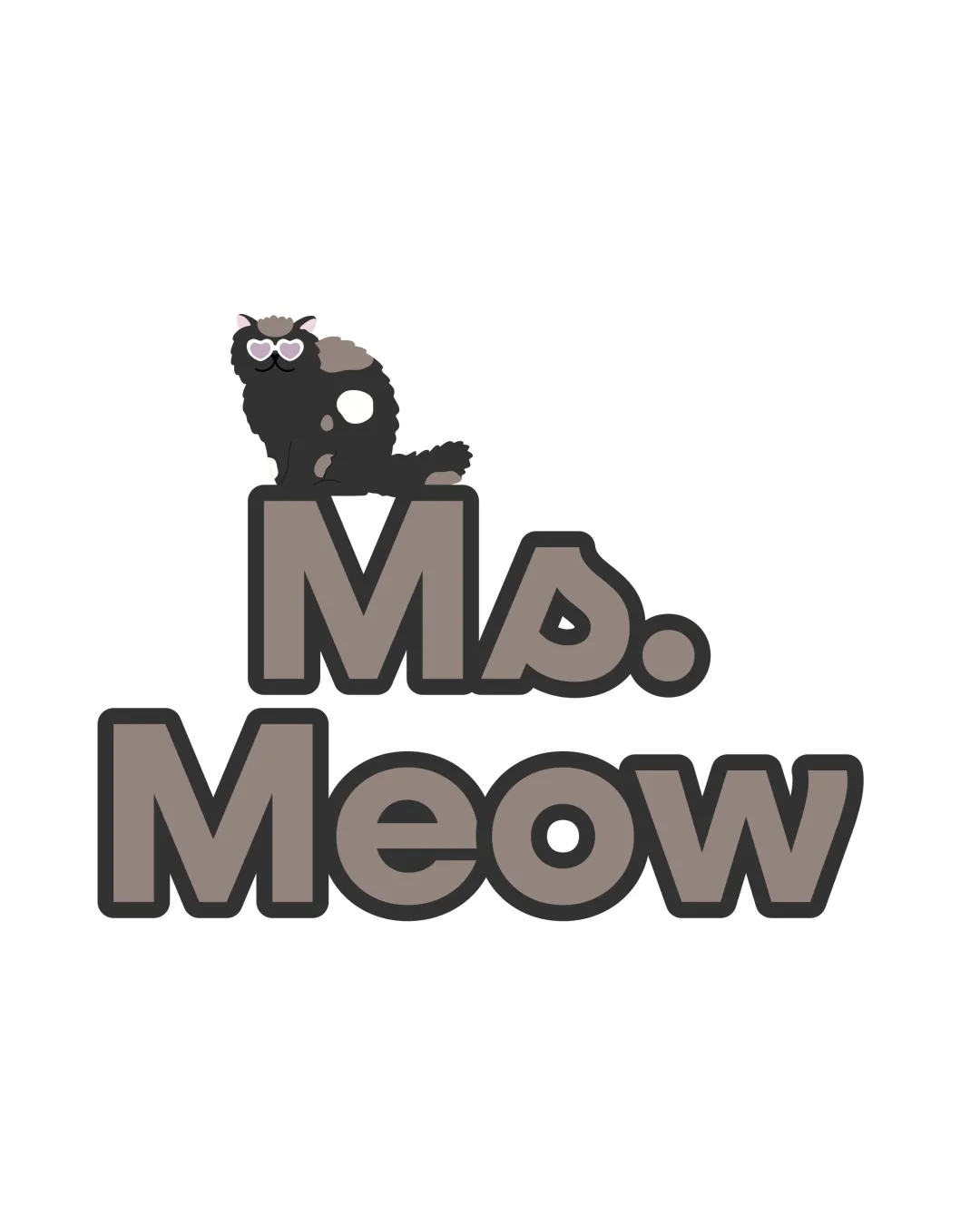 Ms Meow Cat With Sunglasses Combination Mark Logo Review