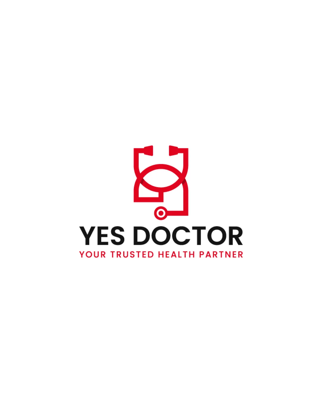 Yes Doctor Stylized Stethoscope Forming A Smiling Face Combination Mark Logo Review