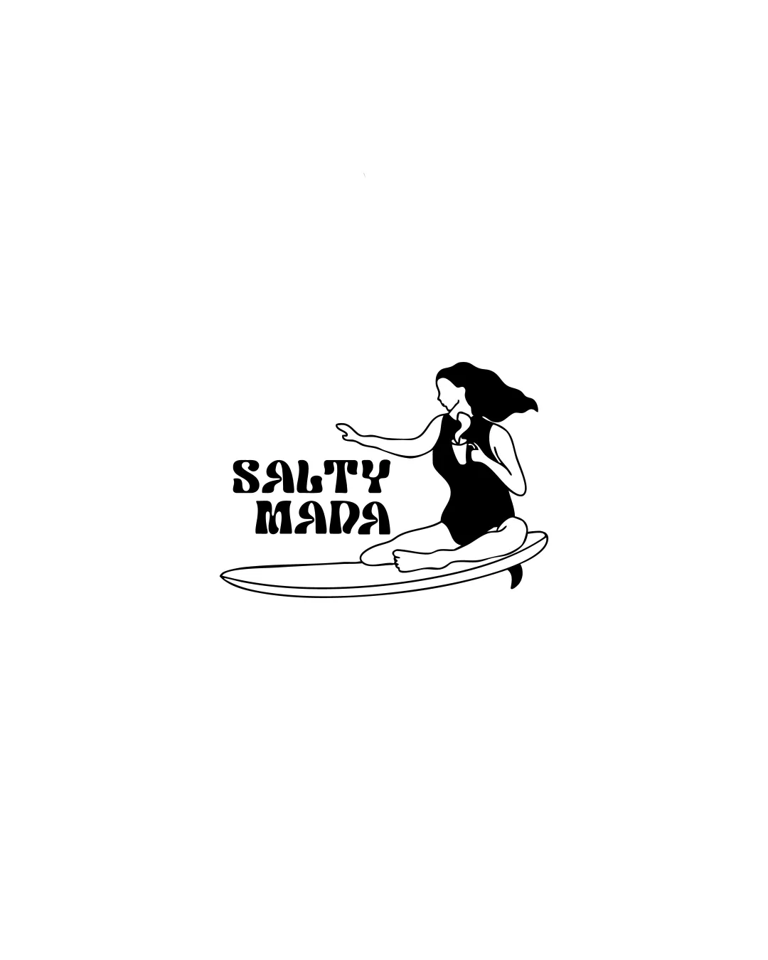 Salty Mama Woman Surfing Combination Mark Logo Review