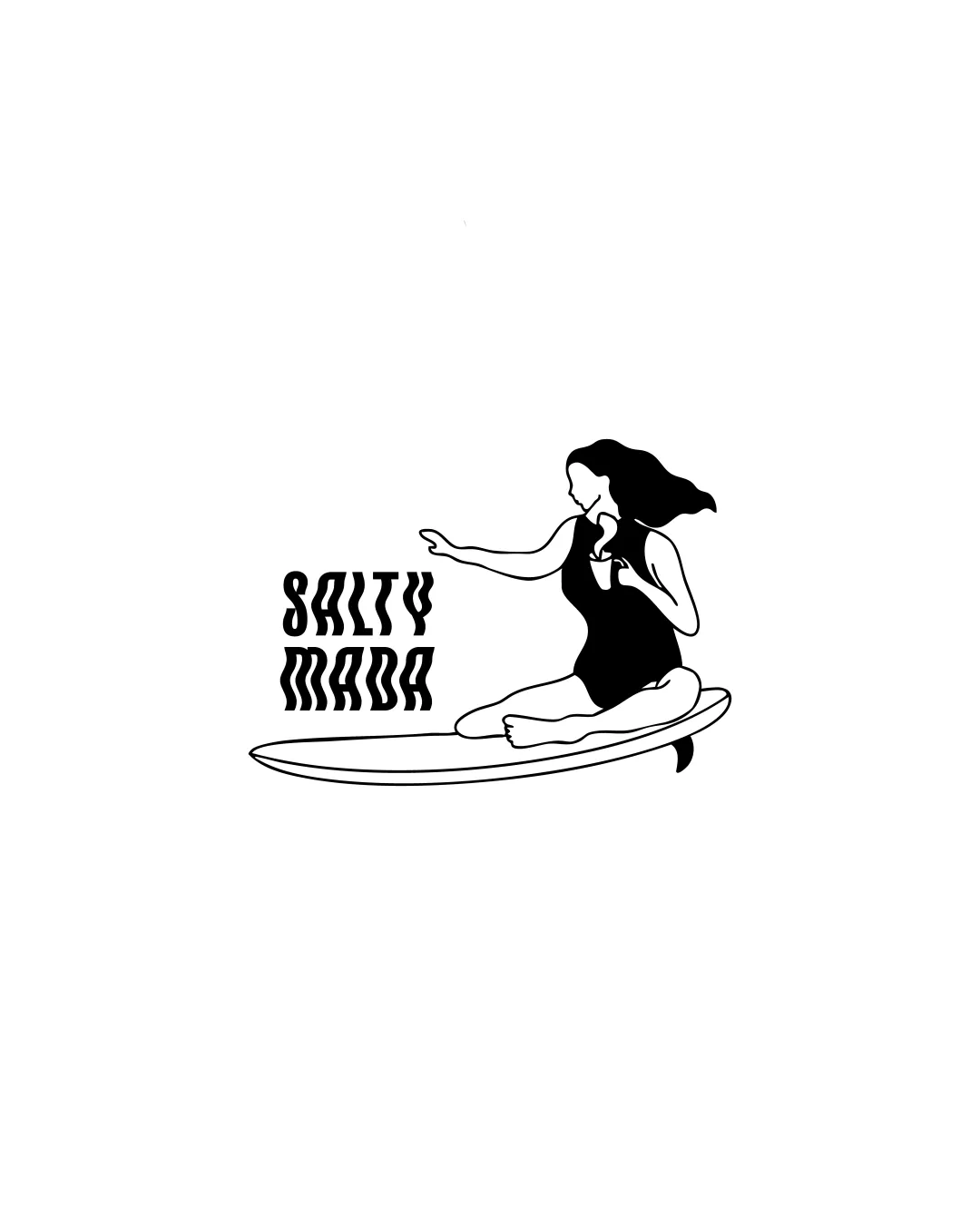Salty Mada Surfer On A Board Combination Mark Logo Review