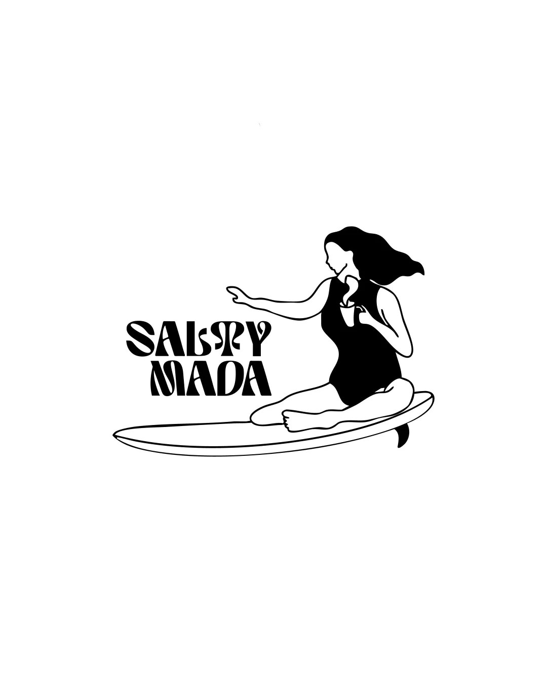 Salty Mada Woman On A Surfboard Combination Mark Logo Review
