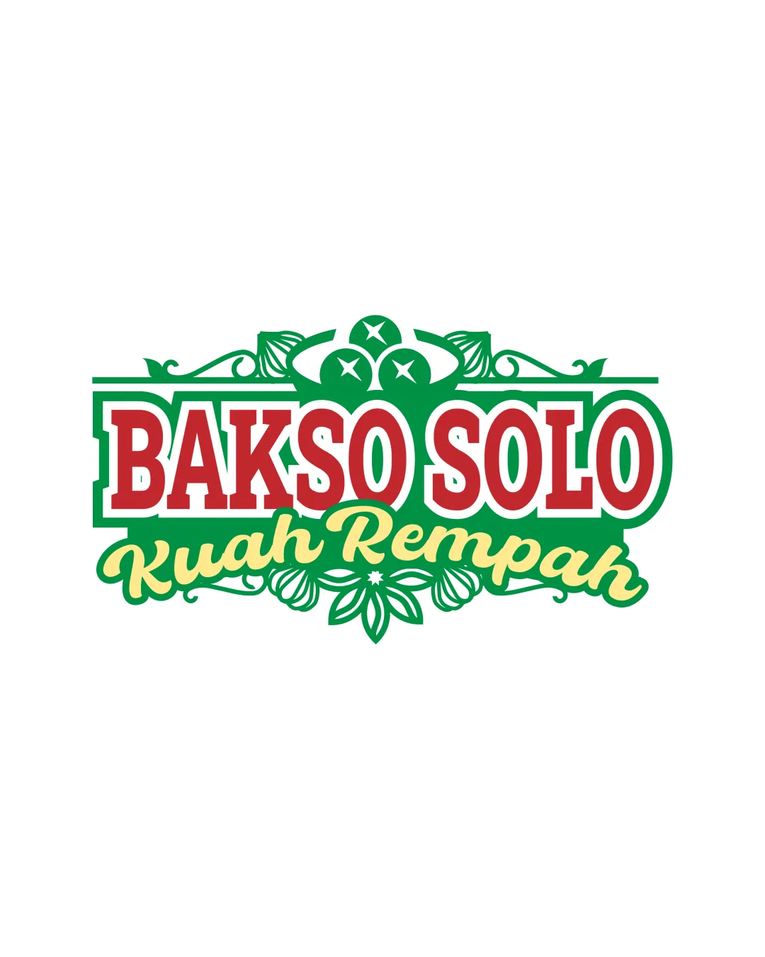 Bakso Solo Kuah Rempah Leaf And Meatball Illustration Combination Mark Logo Review