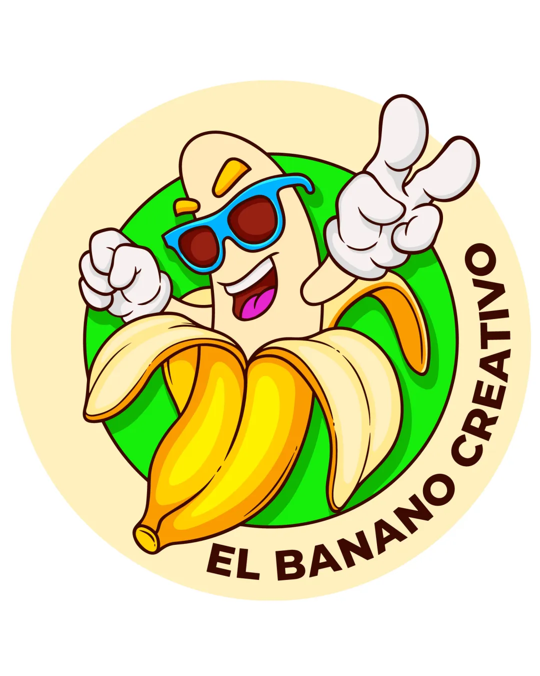 El Banano Creativo Cartoon Banana With Sunglasses And Gloves Mascot Logo Review