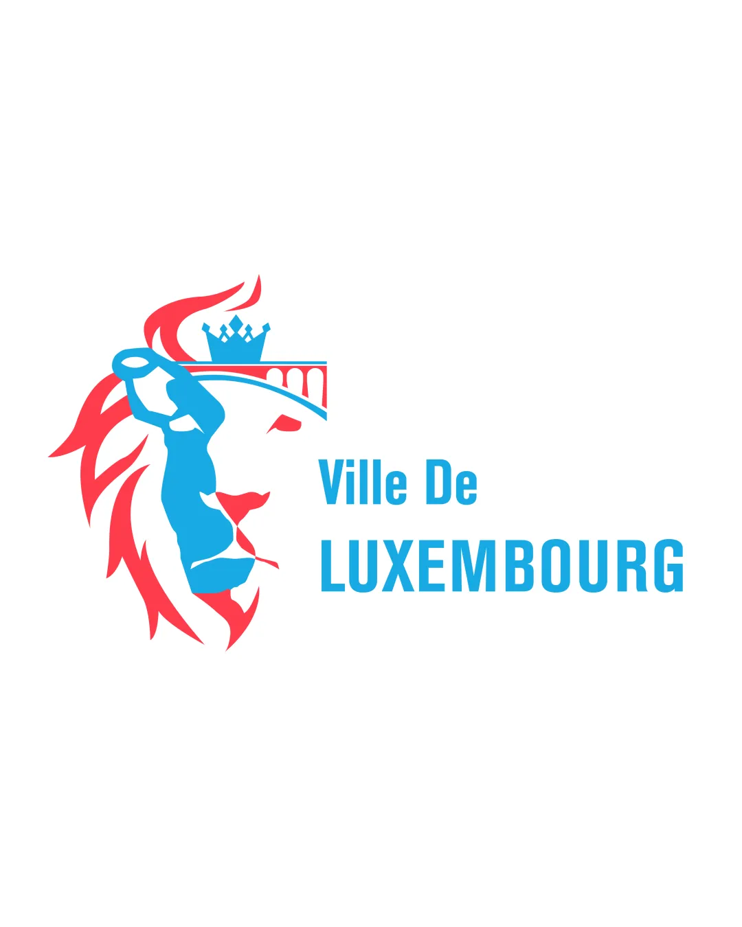 Ville De Luxembourg Lion Profile With Bridge And Crown Combination Mark Logo Review