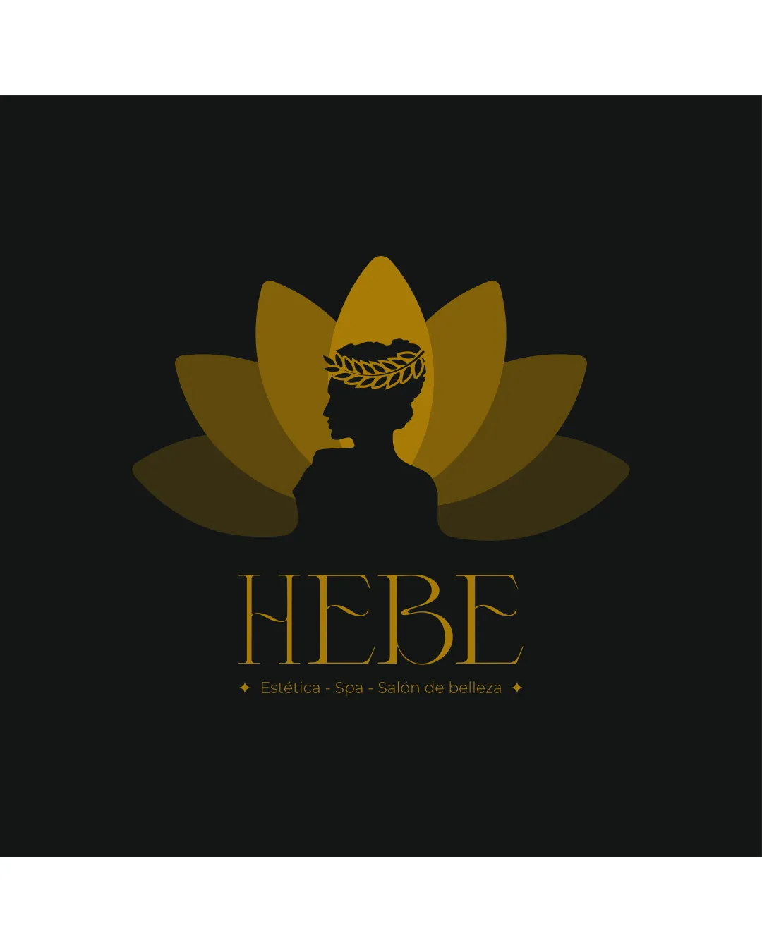Hebe Estetica Spa Salon De Belleza Silhouette Of A Woman With A Laurel Wreath In Front Of A Lotus Flower Combination Mark Logo Review
