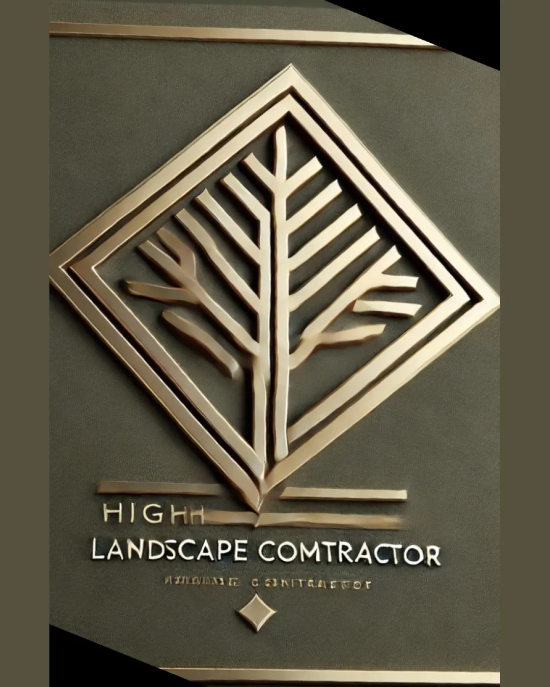 High Landscape Contractor Tree Within A Diamond Combination Mark Logo Review