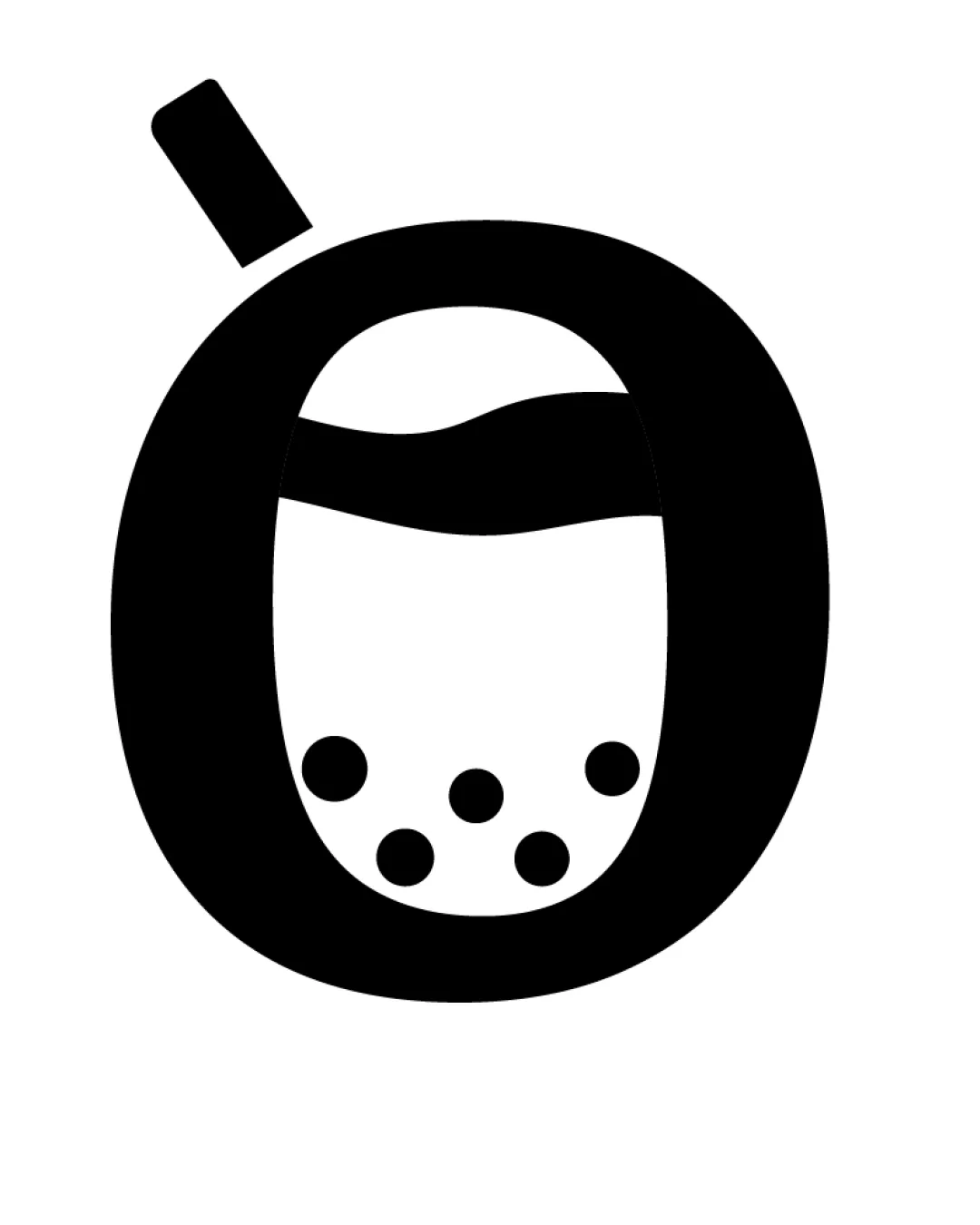 O Bubble Tea Cup Shaped As The Letter O Letterform Logo Review