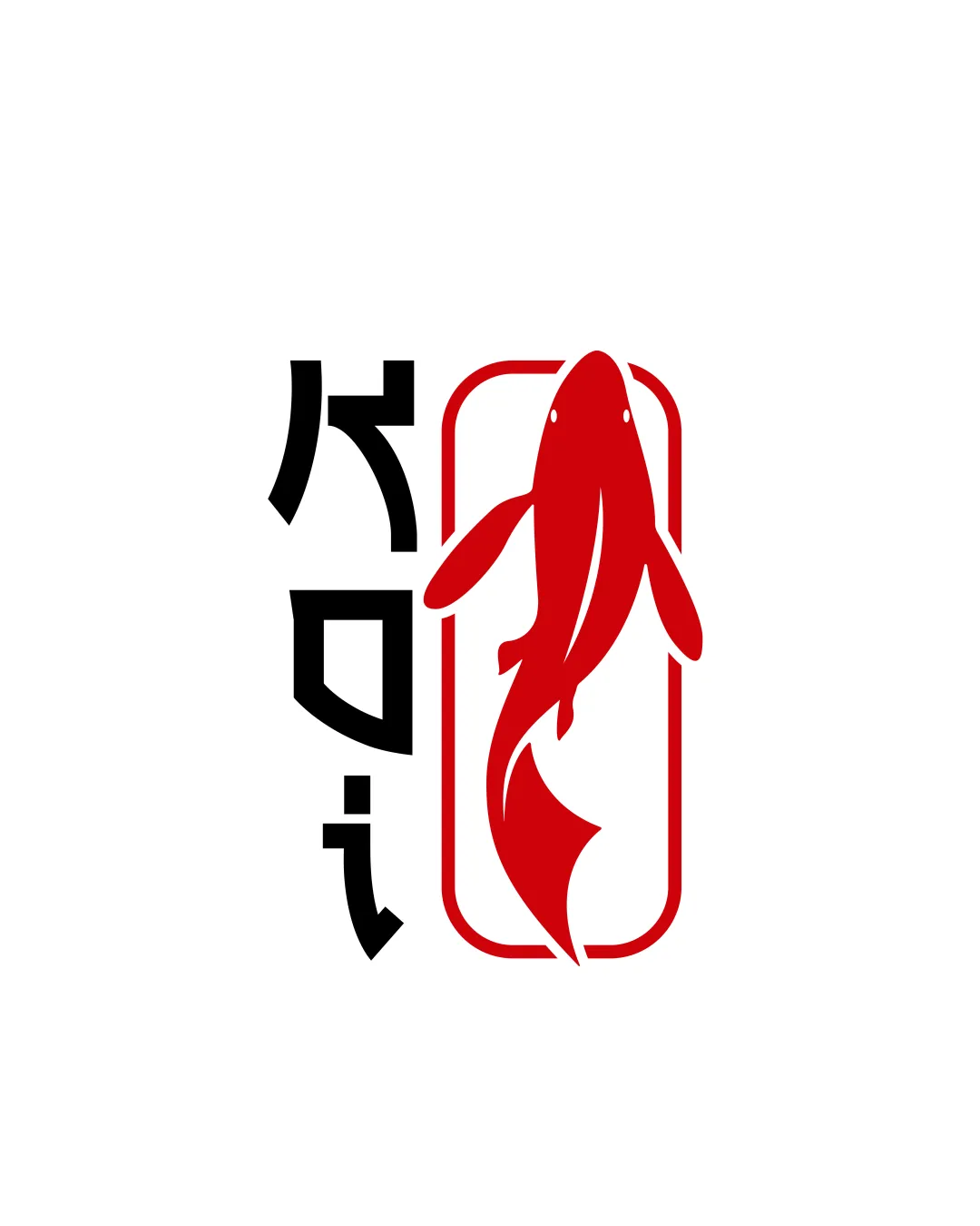 Koi Koi Fish Within A Rounded Rectangle Combination Mark Logo Review