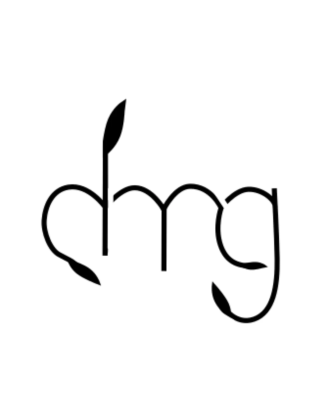 Dmg Abstract Monogram With Leaf Elements Wordmark Logo Review