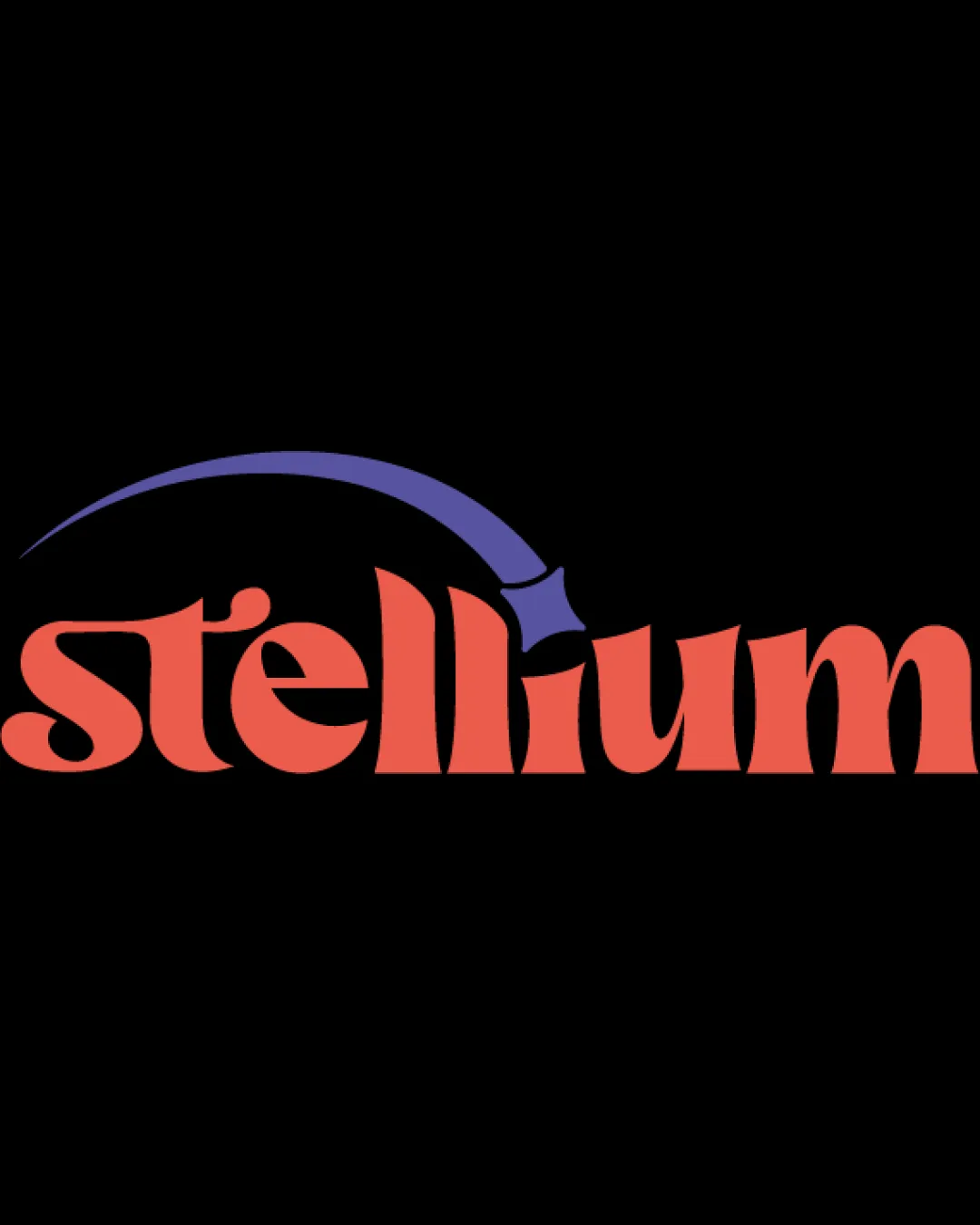 Stellium Curved Graphic Element Resembling A Swoosh Or Comet Wordmark With Symbol Logo Review