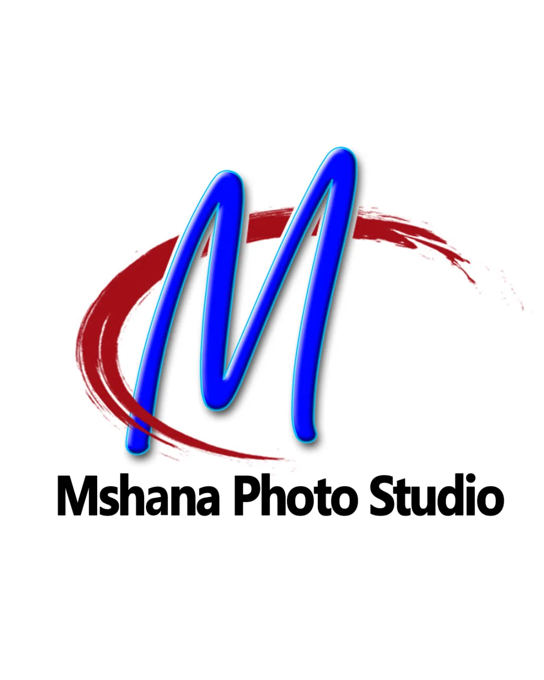 Mshana Photo Studio Brushstroke Red Circle And Blue M Combination Mark Photography Modern Logo Review