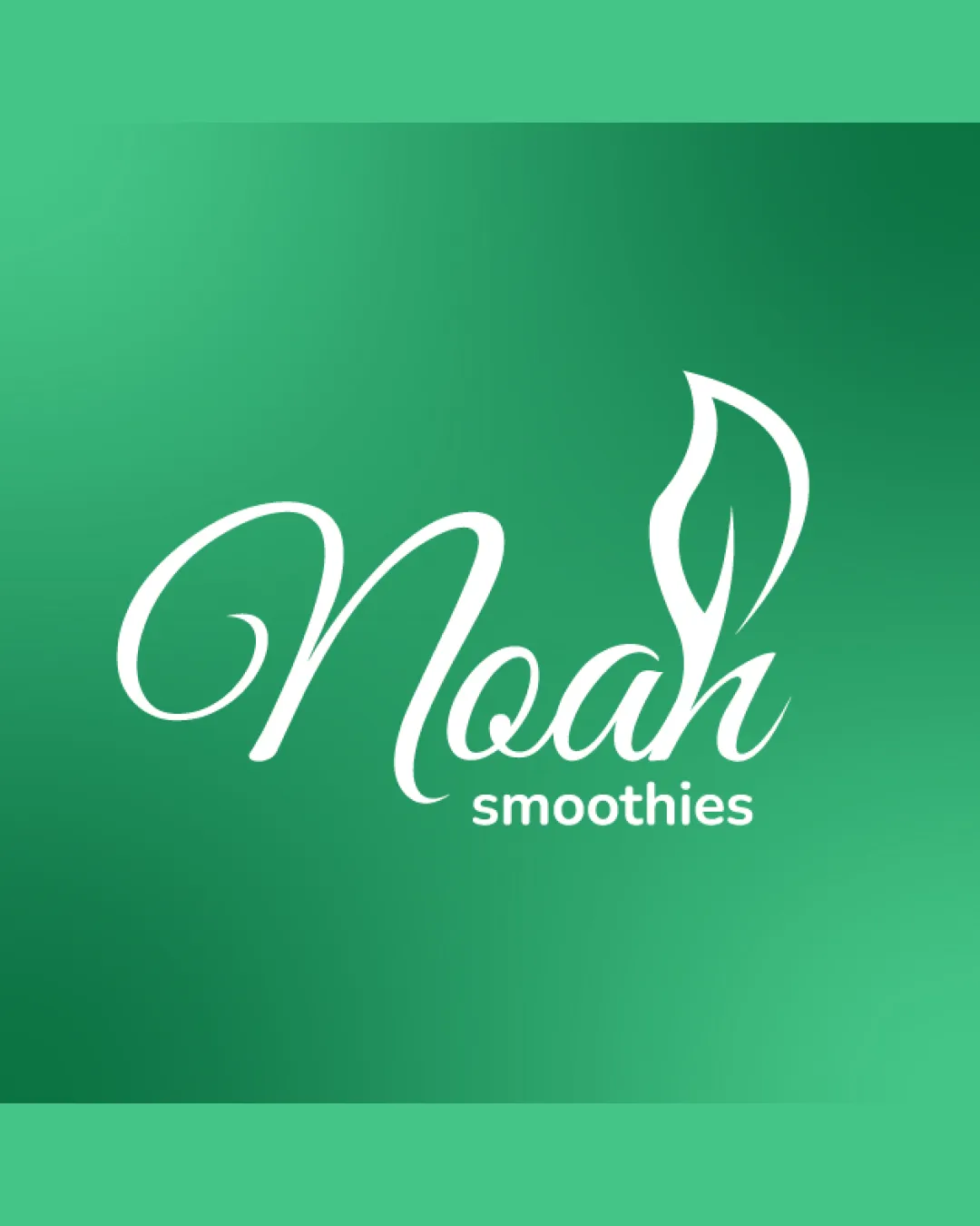 Noah Smoothies Stylized Leaf Wordmark Beverage Health Modern Script Logo Review