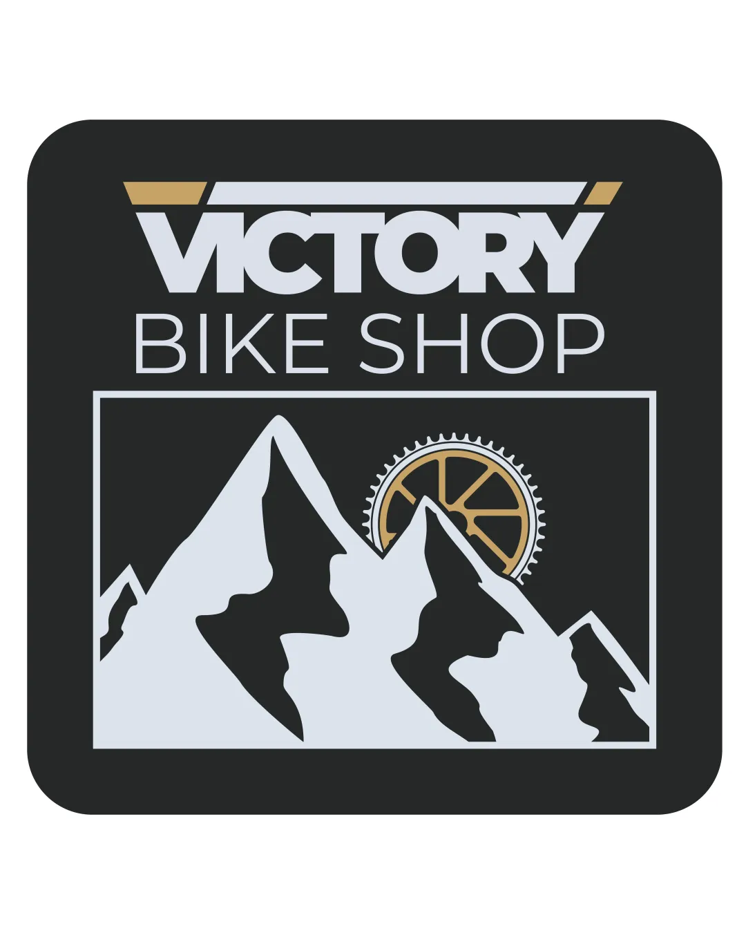 Victory Bike Shop Mountains And Bike Gear Combination Mark Bicycle Retail Modern Logo Review