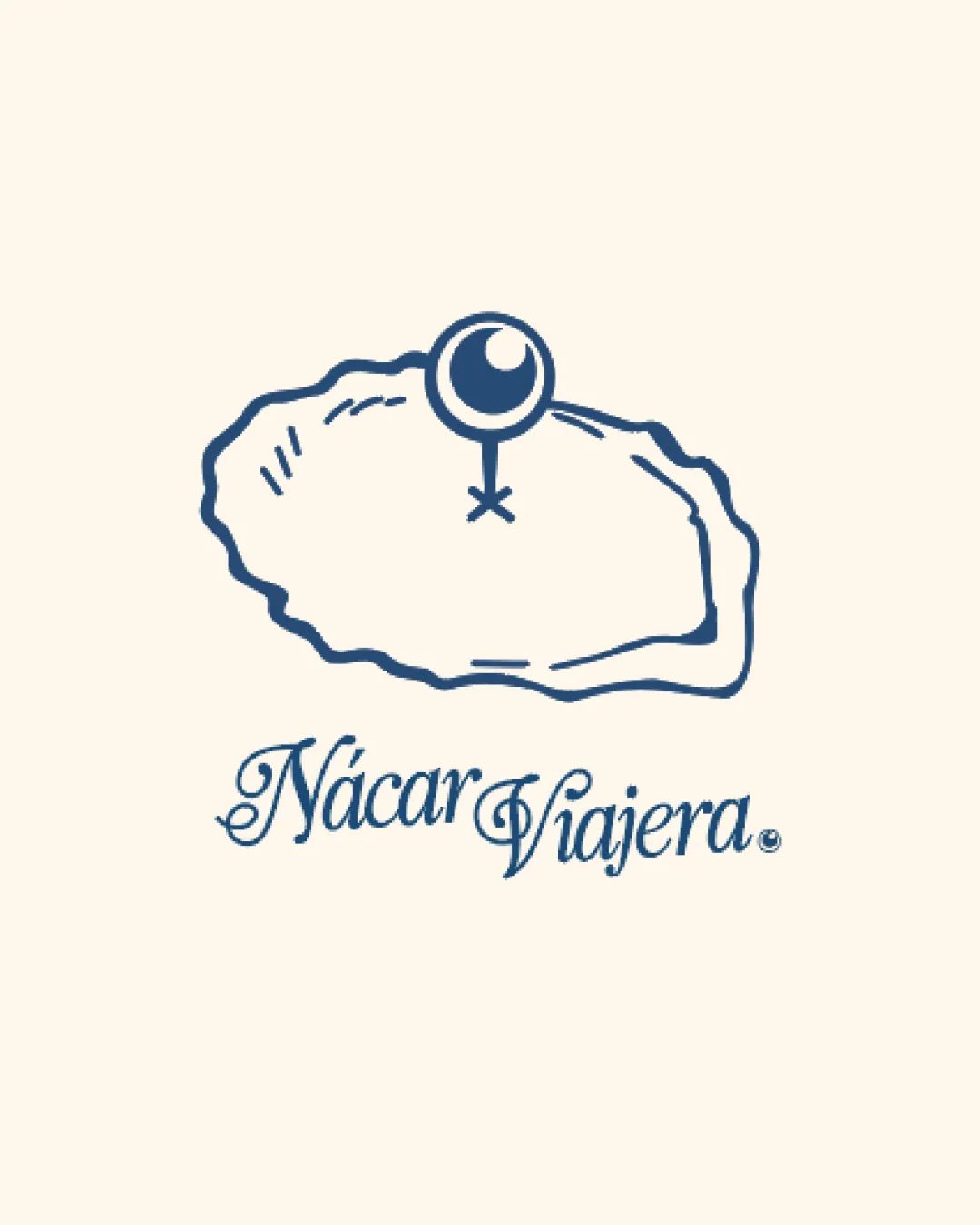 Nacar Viajera Stylized Oyster With Venus Symbol Combination Mark Travel Or Jewelry Line Art Logo Review