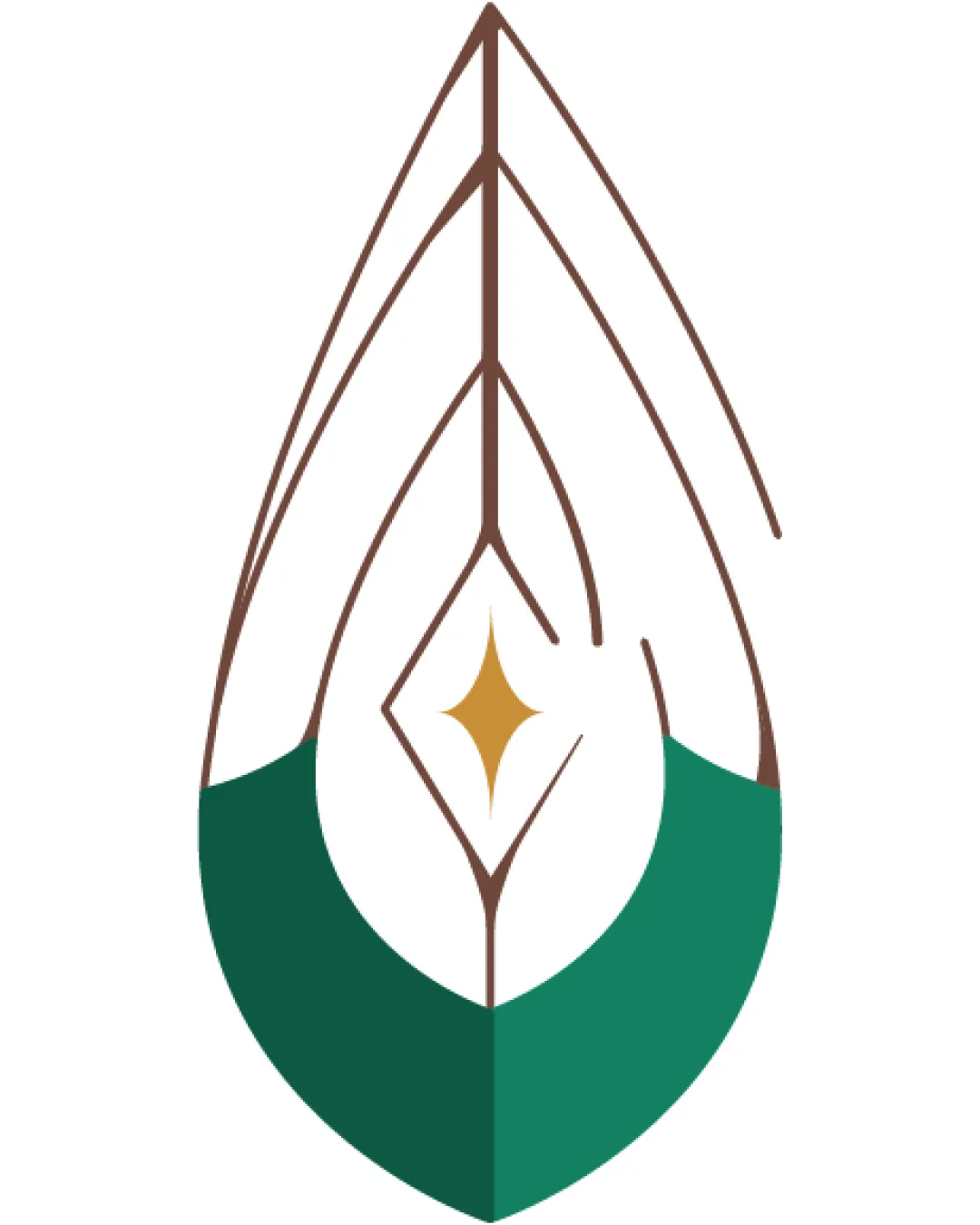 Leaf Like Shape With Diamond Element Symbol Logo Modern Organic Logo Review