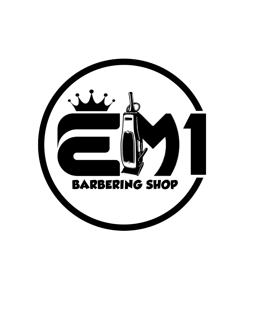 Em1 Barbering Shop Crown And Clipper Machine Emblem Barber Bold And Illustrative Logo Review