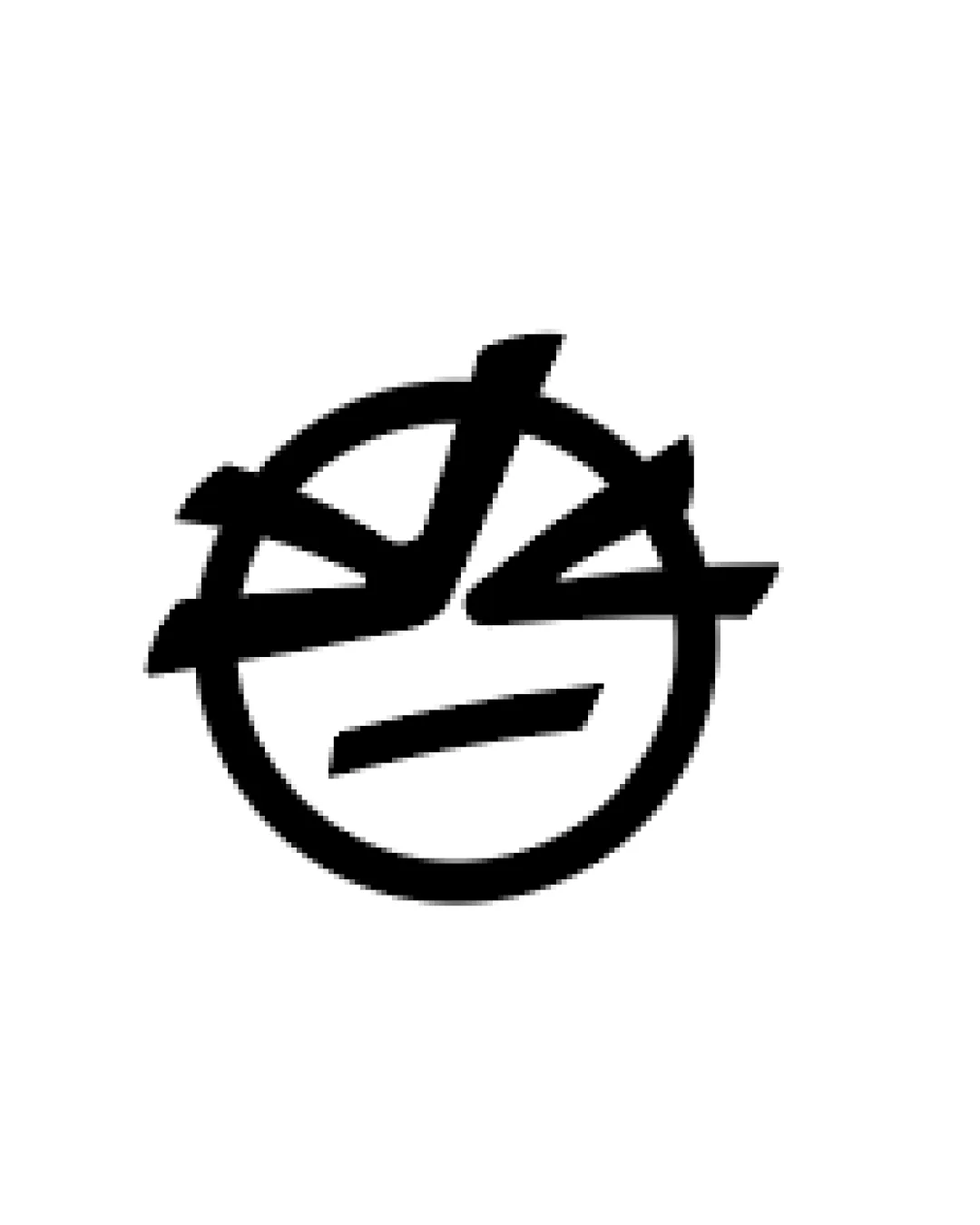 Abstract Face Sharp Edged Circular Monogram Resembling An Emoticon With Angry Or Intense Expression Logomark Entertainment Bold Abstract Cartoon Inspired Logo Review