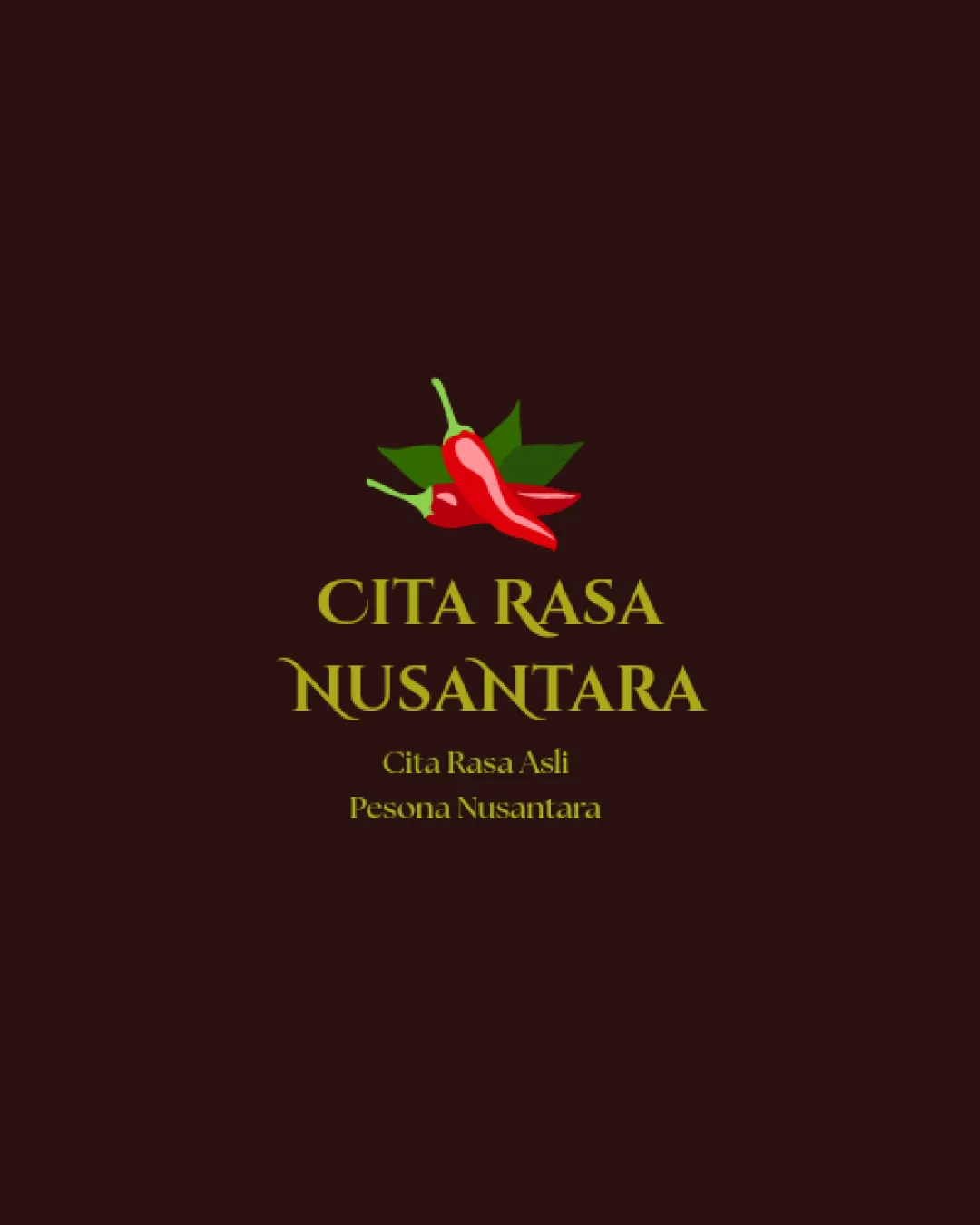 Cita Rasa Nusantara Cita Rasa Asli Pesona Nusantara Two Red Chili Peppers With Green Leaves Combination Mark Food Illustrative Traditional Logo Review