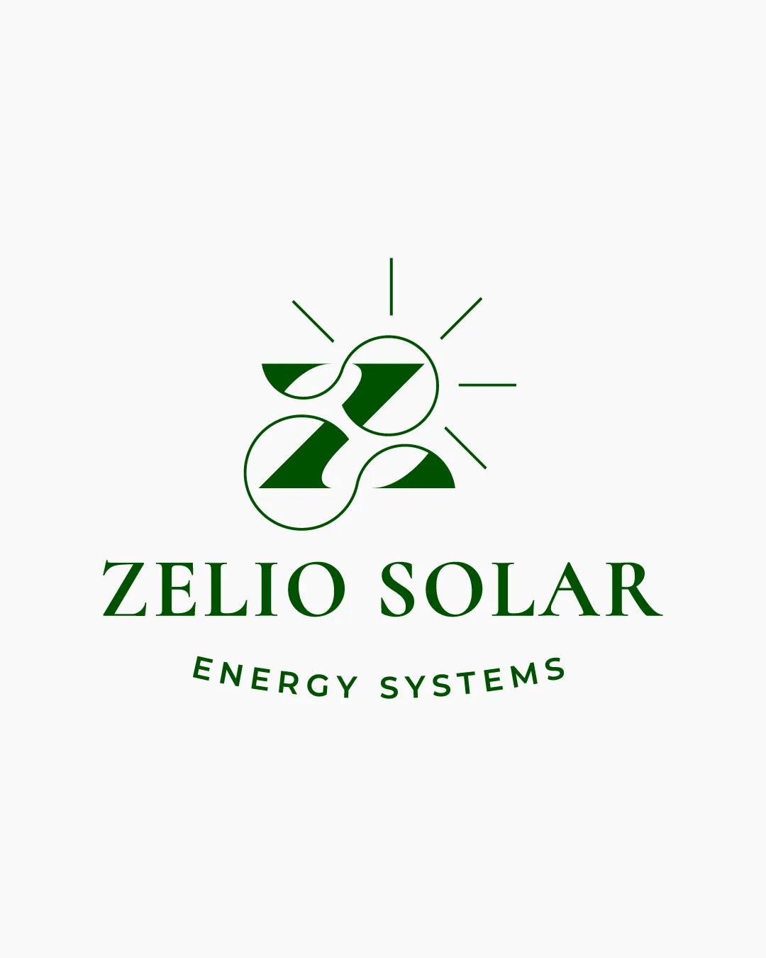 Zelio Solar Energy Systems Two Interlocking Circles With Stylized Z Shapes Sun Rays Radiating Outward Combination Mark Energy Modern Minimal Geometric Logo Review