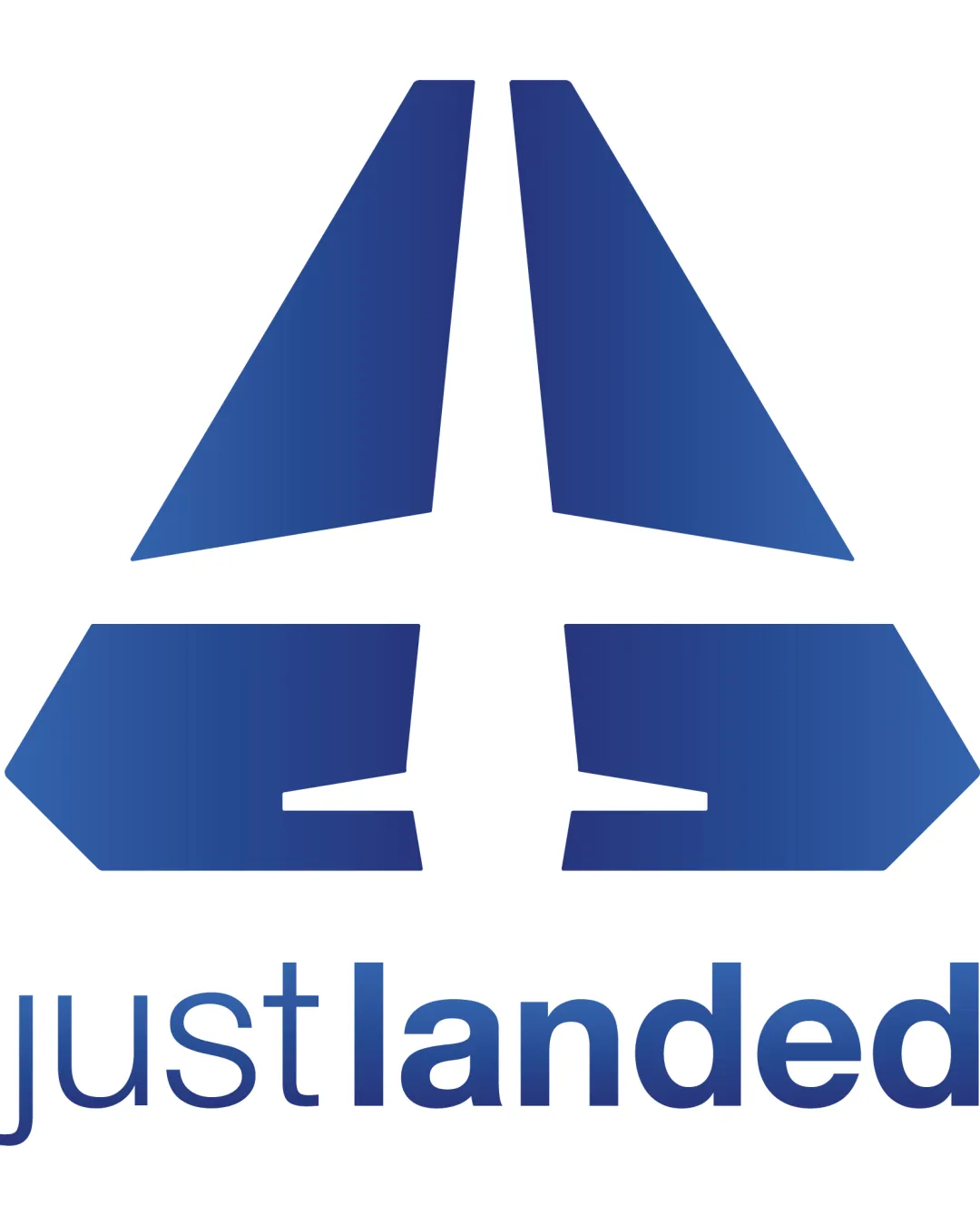 Just Landed Abstract Shape Resembling An Airplane Tail Fin Or Runway Directionally Split Geometric Arrows Combination Mark Travel Modern Geometric Gradient Logo Review