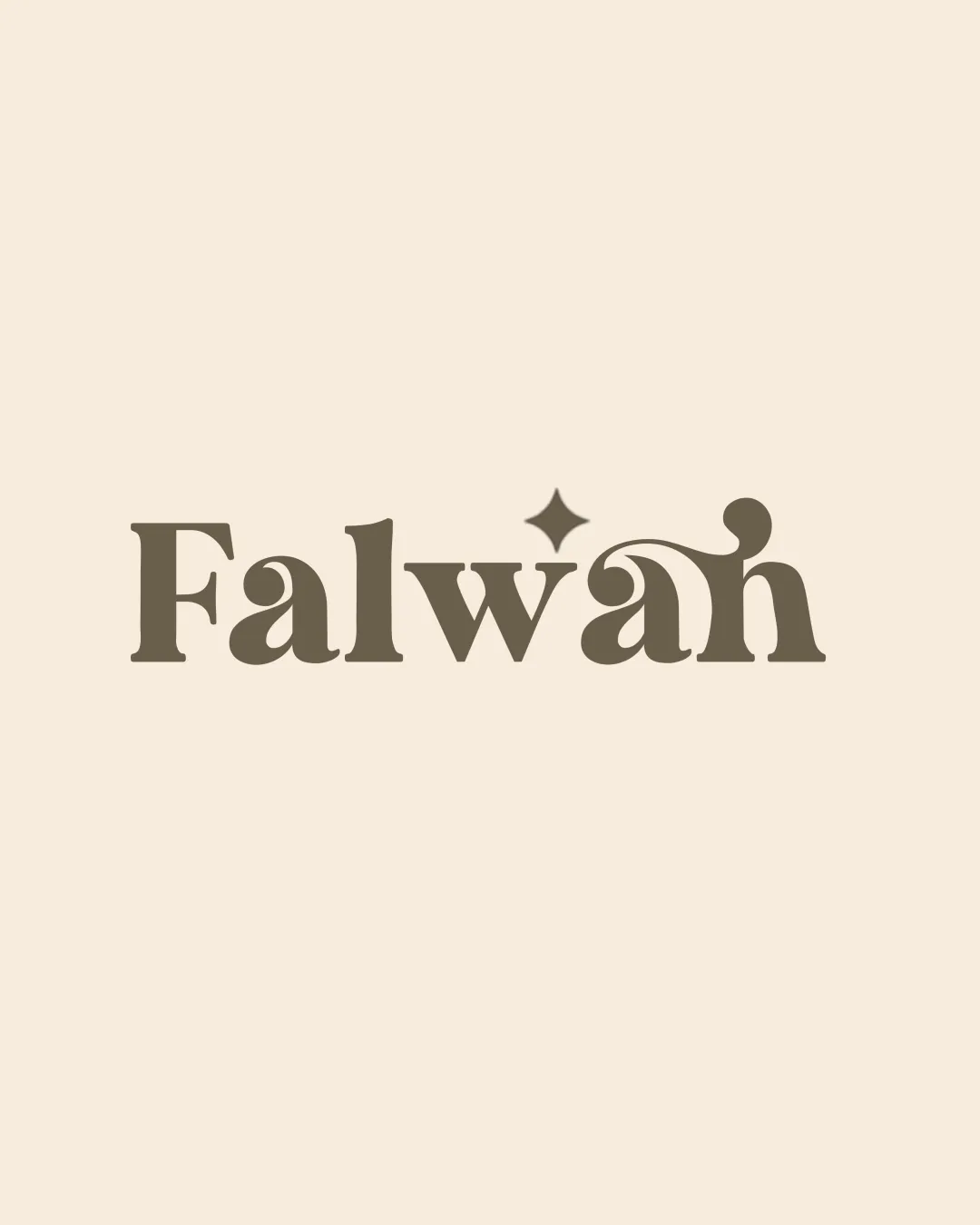 Falwah Wordmark With Stylized Swash And Starburst Above W And A Wordmark With Custom Embellishments Lifestyle Modern Serif Playful Elegant Logo Review
