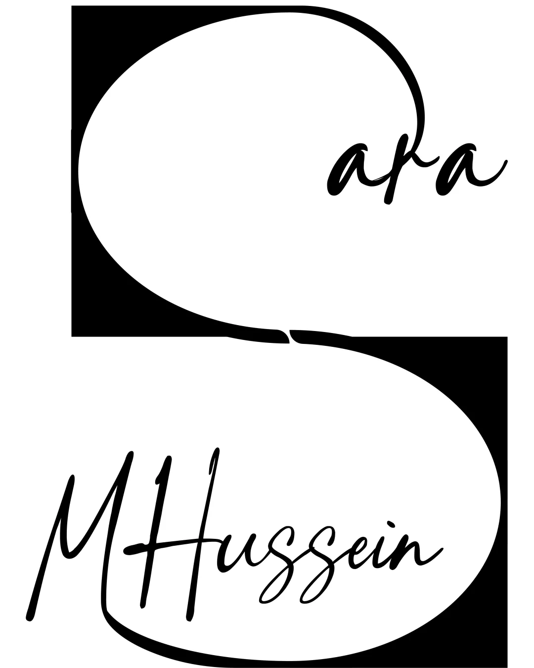 Sara M Hussein Large Abstract S Shape Formed By A Sweeping Curve Inside Two Black Squares Combination Mark Personal Branding Handwritten Modern Minimal Logo Review