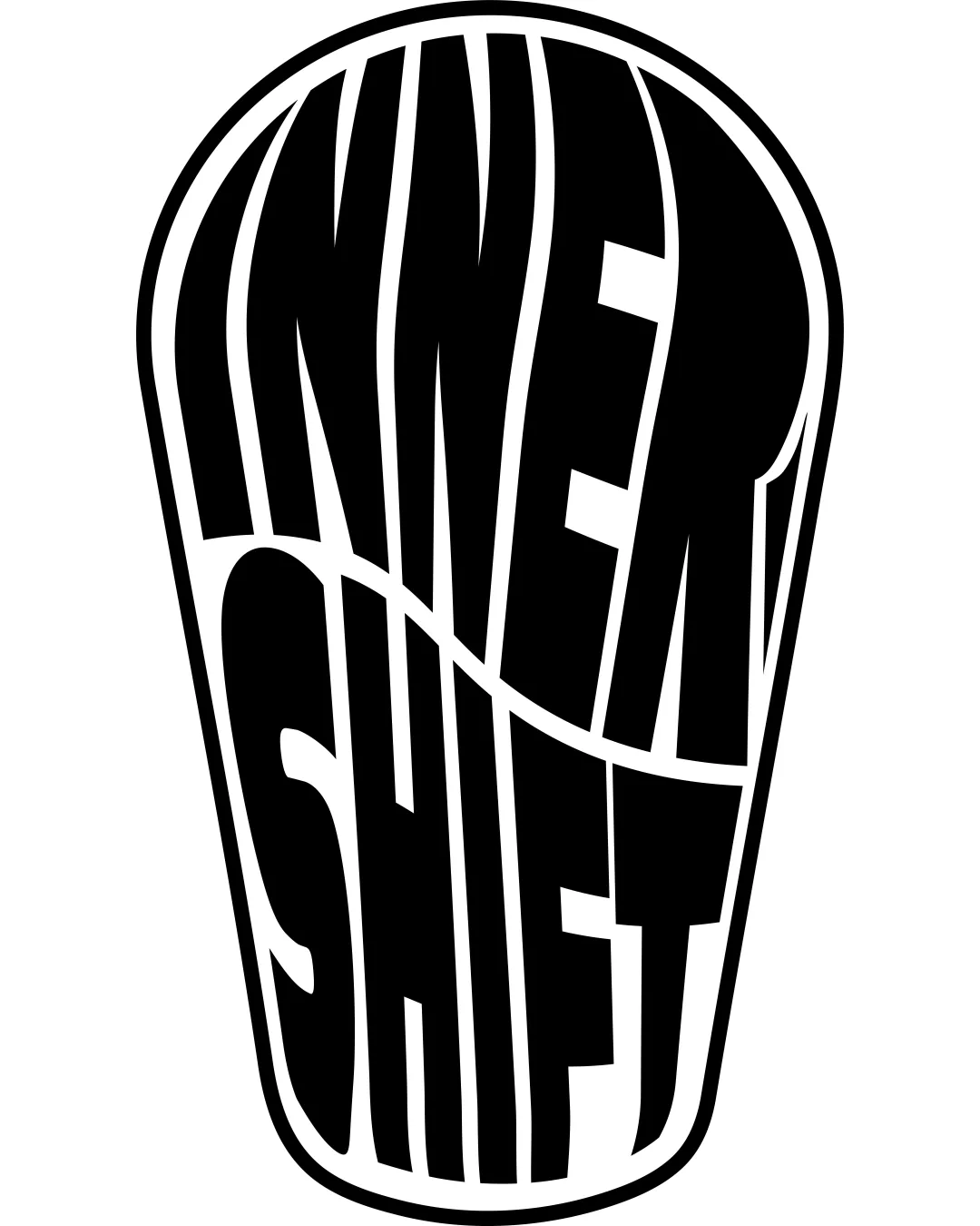 Inner Shift Distorted Typographic Shape Forming A Gearshift Or Knob Silhouette Wordmark Lifestyle Psychedelic Retro Distorted Logo Review