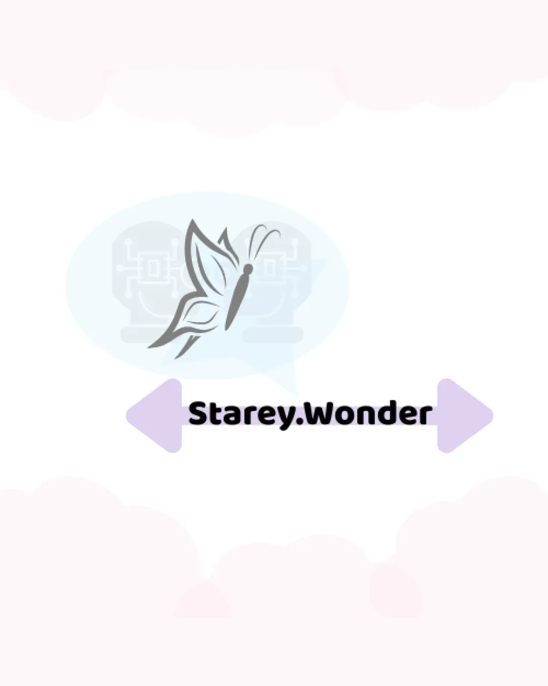 Starey Wonder Abstract Butterfly Speech Bubble Circuitry Microphone Silhouettes Combination Mark Media Modern Illustrative Logo Review