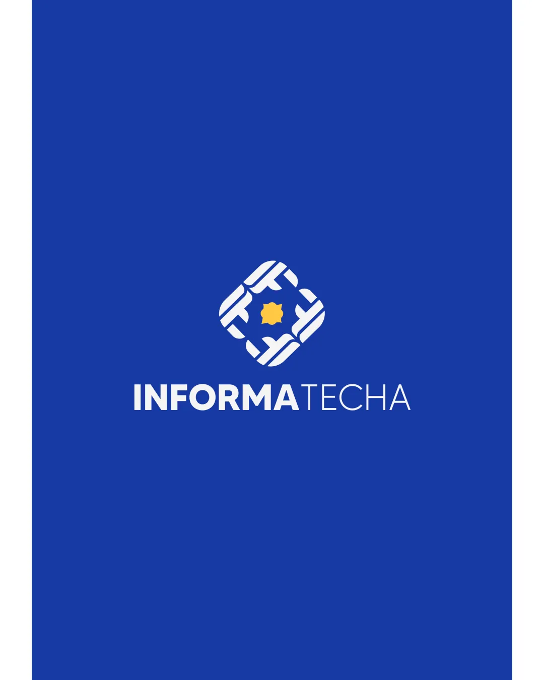 Informa Techa Diamond Shaped Abstract Geometric With Interwoven Lines And Central Yellow Star Or Sun Combination Mark Technology Modern Geometric Corporate Logo Review