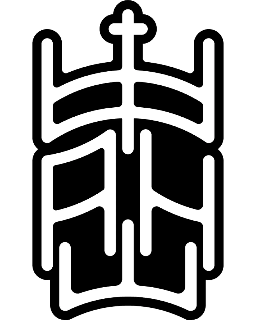 Abstract Crown With Chapel Or Fortress Motif Logomark Religious Minimalist Geometric Bold Outline Logo Review