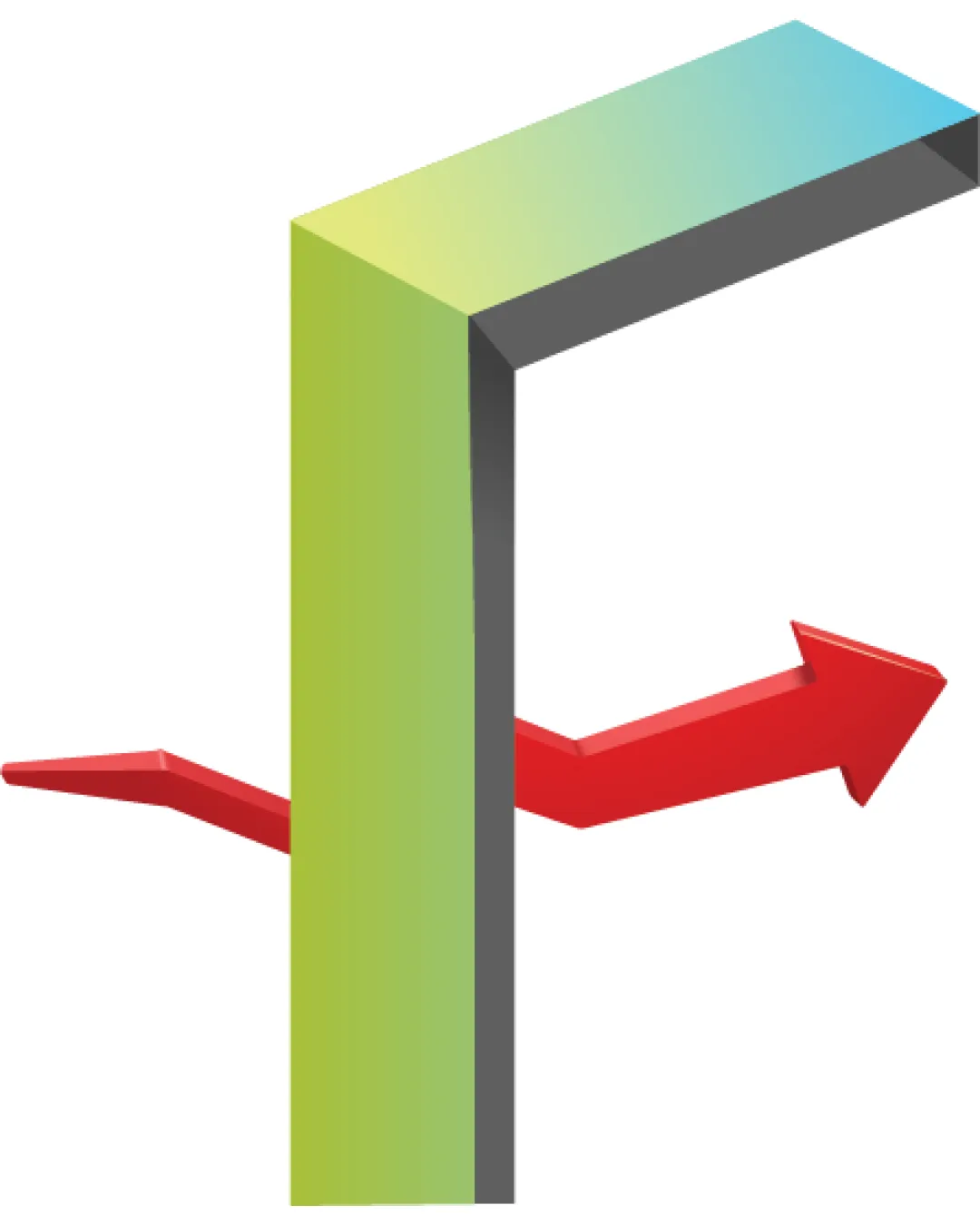 F 3d Block Shaped F With A Red Arrow Going Through It Abstract Lettermark Finance Three Dimensional Gradient Logo Review