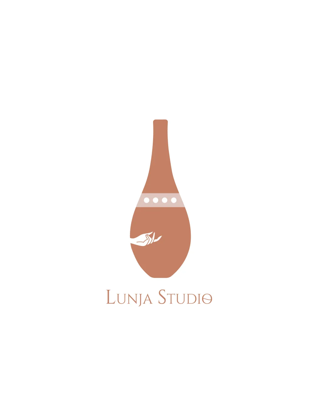 Lunja Studio Vase Or Pottery Vessel With Stylized Hand Combination Mark Art Minimalist Flat Decorative Logo Review