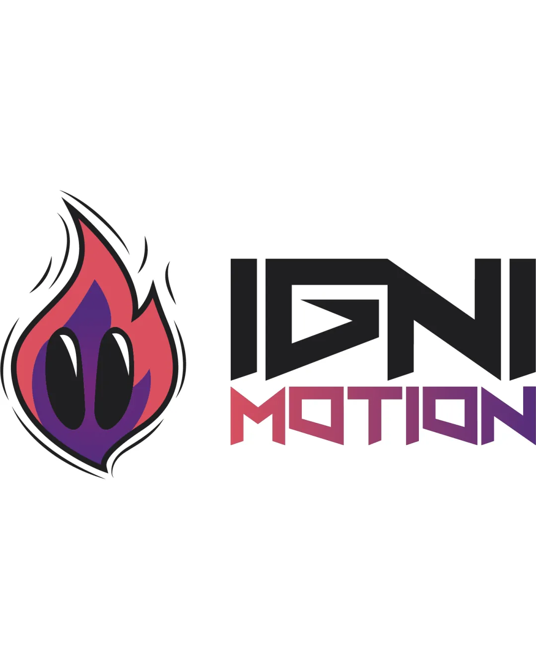 Igni Motion Cartoon Styled Flame With Two Oval Shapes Resembling Eyes Combination Mark Entertainment Modern Character Driven Illustrative Geometric Wordmark Logo Review