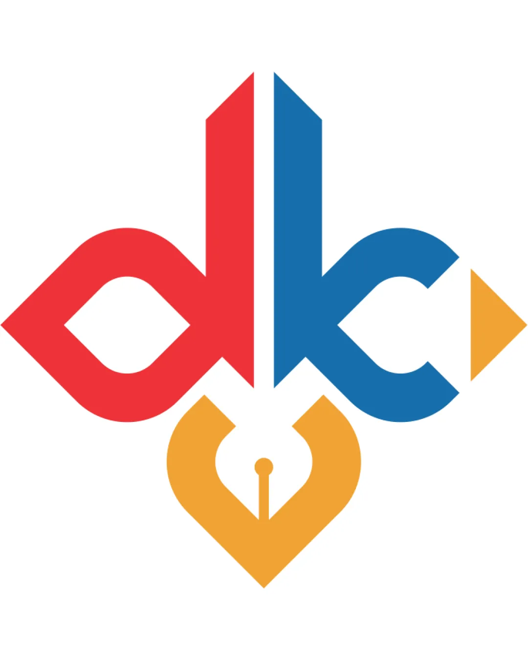 Dk Dk Monogram With Fountain Pen Nib Integrated At The Bottom Monogram Publishing Modern Geometric Logo Review