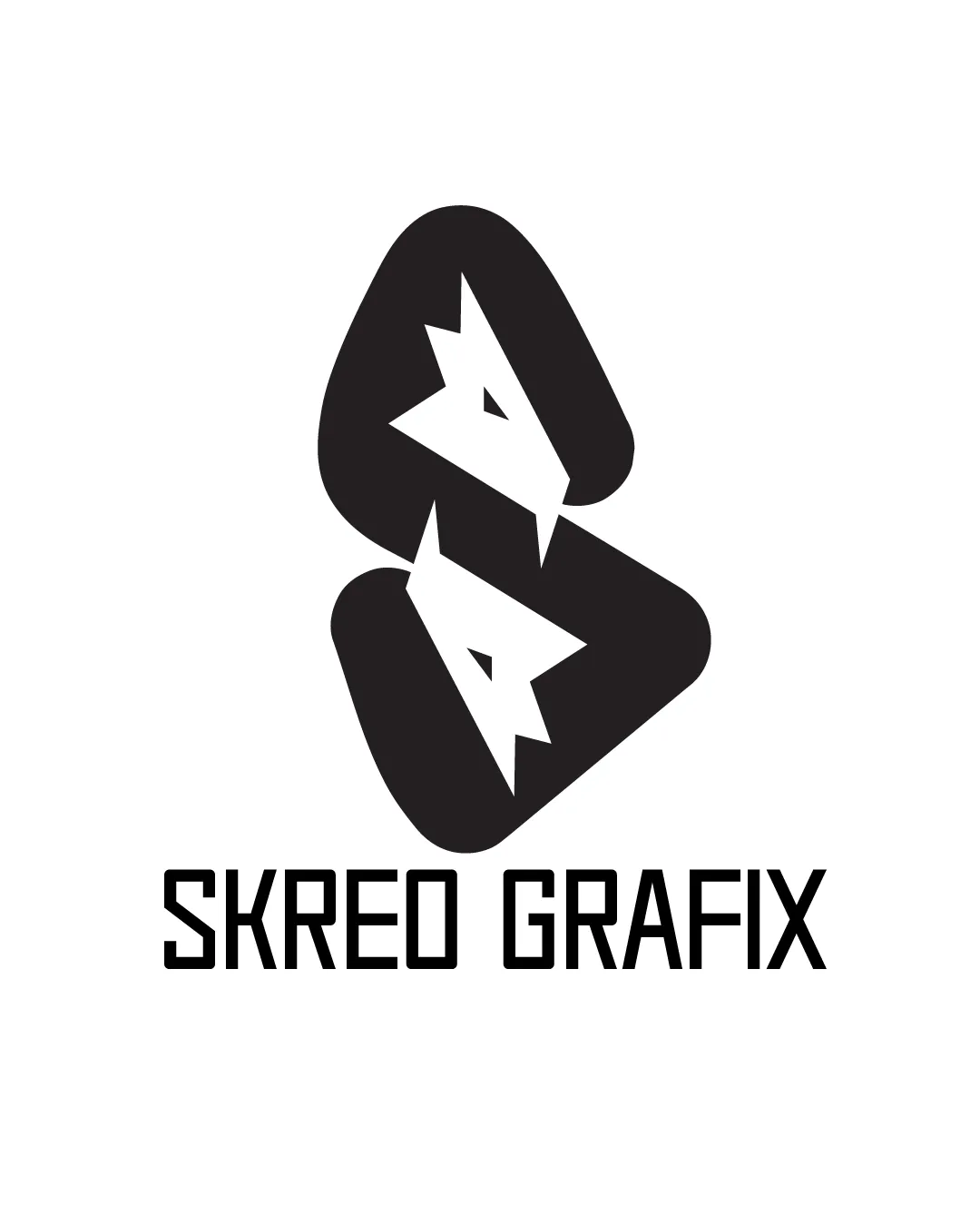 Skreo Grafix Two Mirrored Abstract Fox Dog Heads Inside Irregular Triangles Combination Mark Creative Modern Geometric Minimal Logo Review