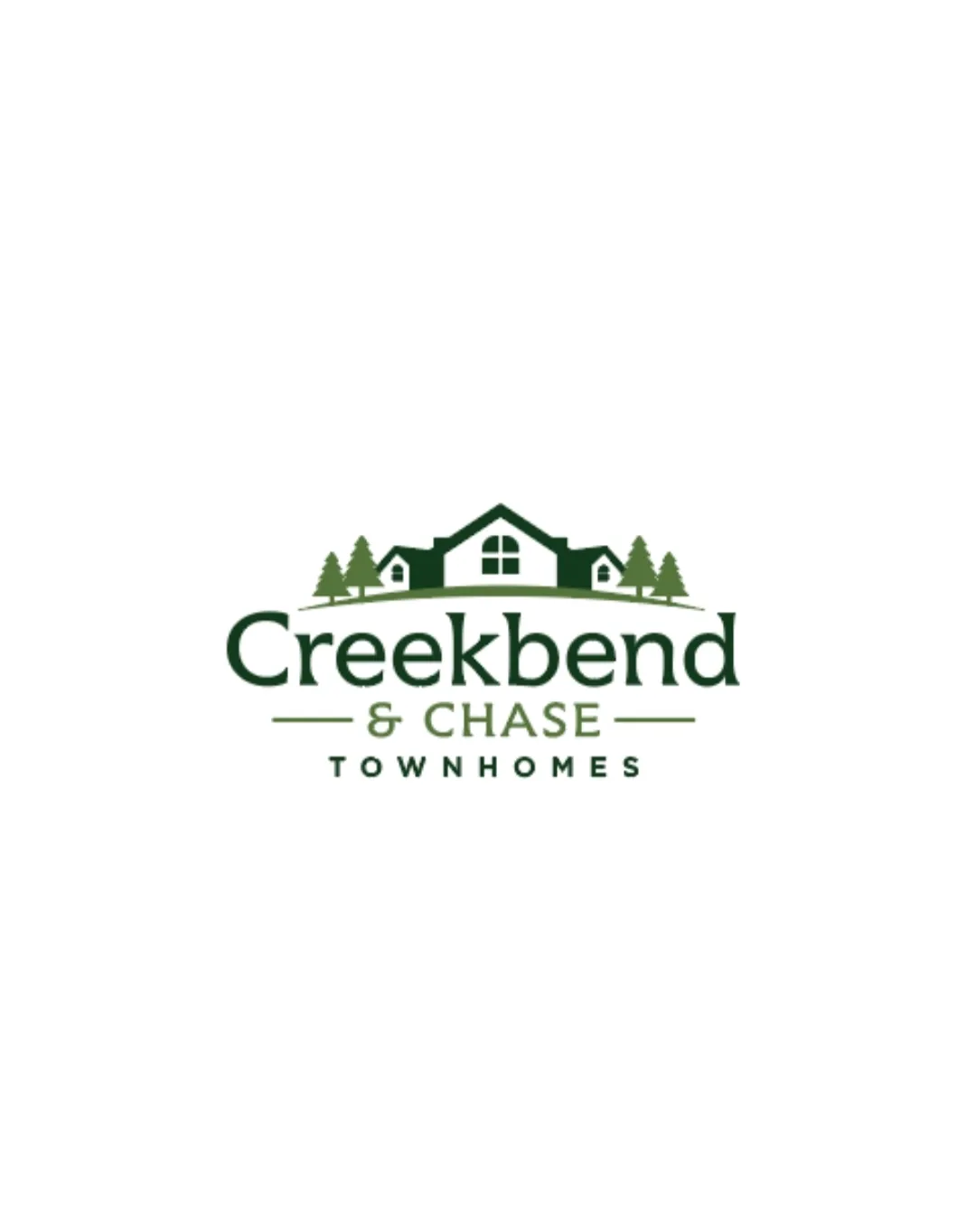 Creekbend Chase Townhomes House Silhouette With Trees Combination Mark Real Estate Classic Illustrative Real Estate Themed Logo Review