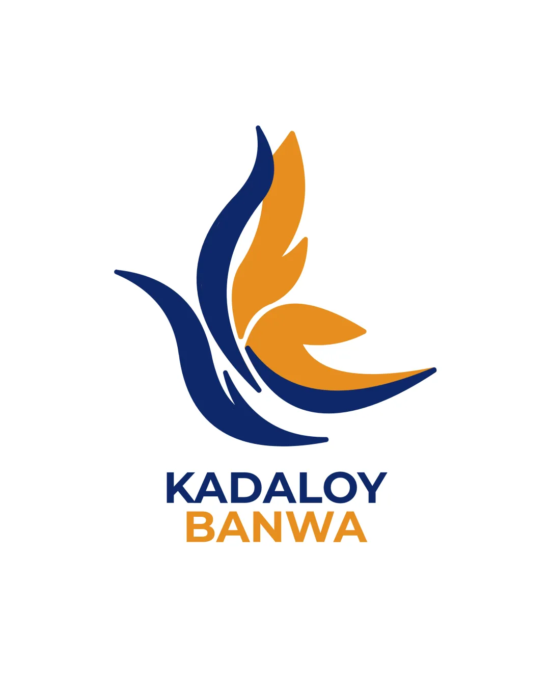 Kadaloy Banwa Abstract Bird With Wings Spread Formed By Interlocking Blue And Orange Shapes Combination Mark Travel Modern Abstract Minimal Logo Review