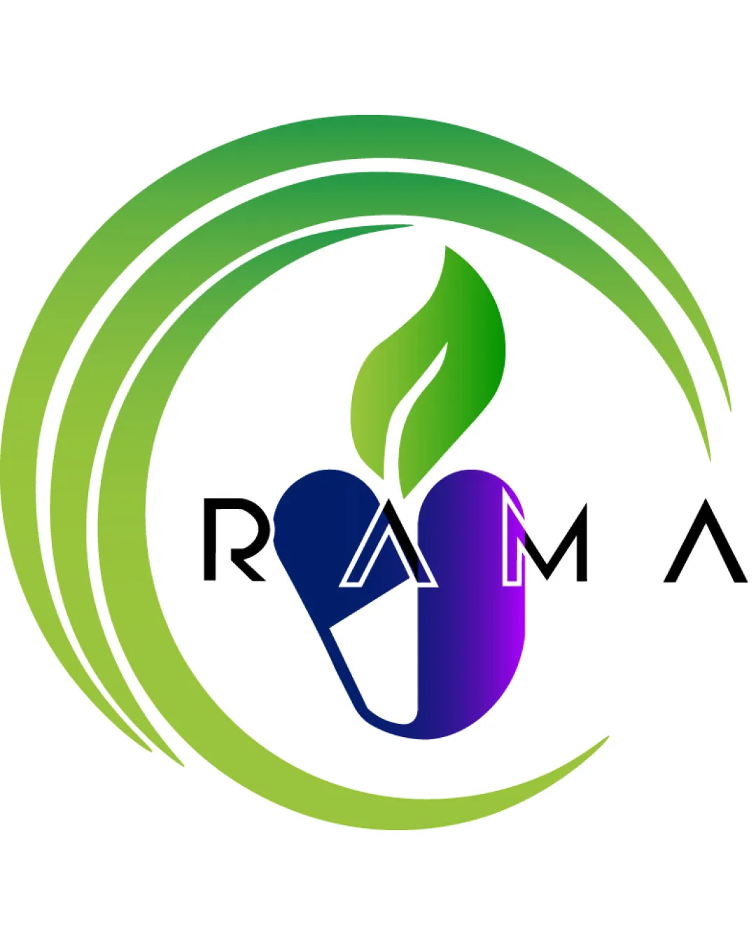 Rama Pill Capsule With Leaf Emerging Surrounded By Green Swoosh Combination Mark Healthcare Modern Gradient Logo Review