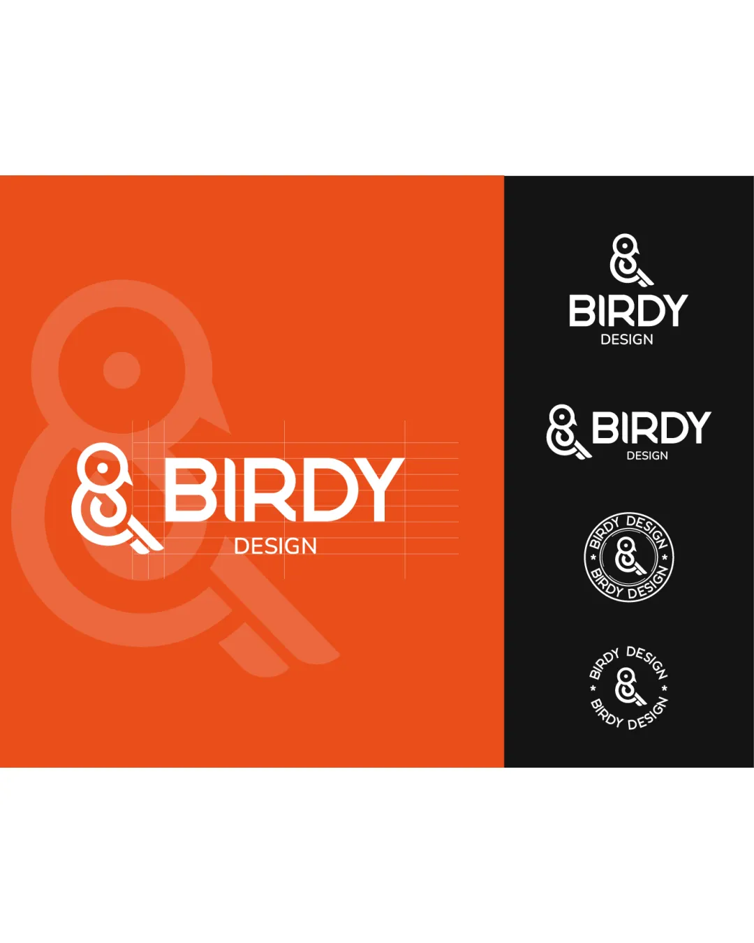 Birdy Design Ampersand Forming A Stylized Bird With Circular Body And Tail Feathers Combination Mark Design Modern Minimal Geometric Logo Review