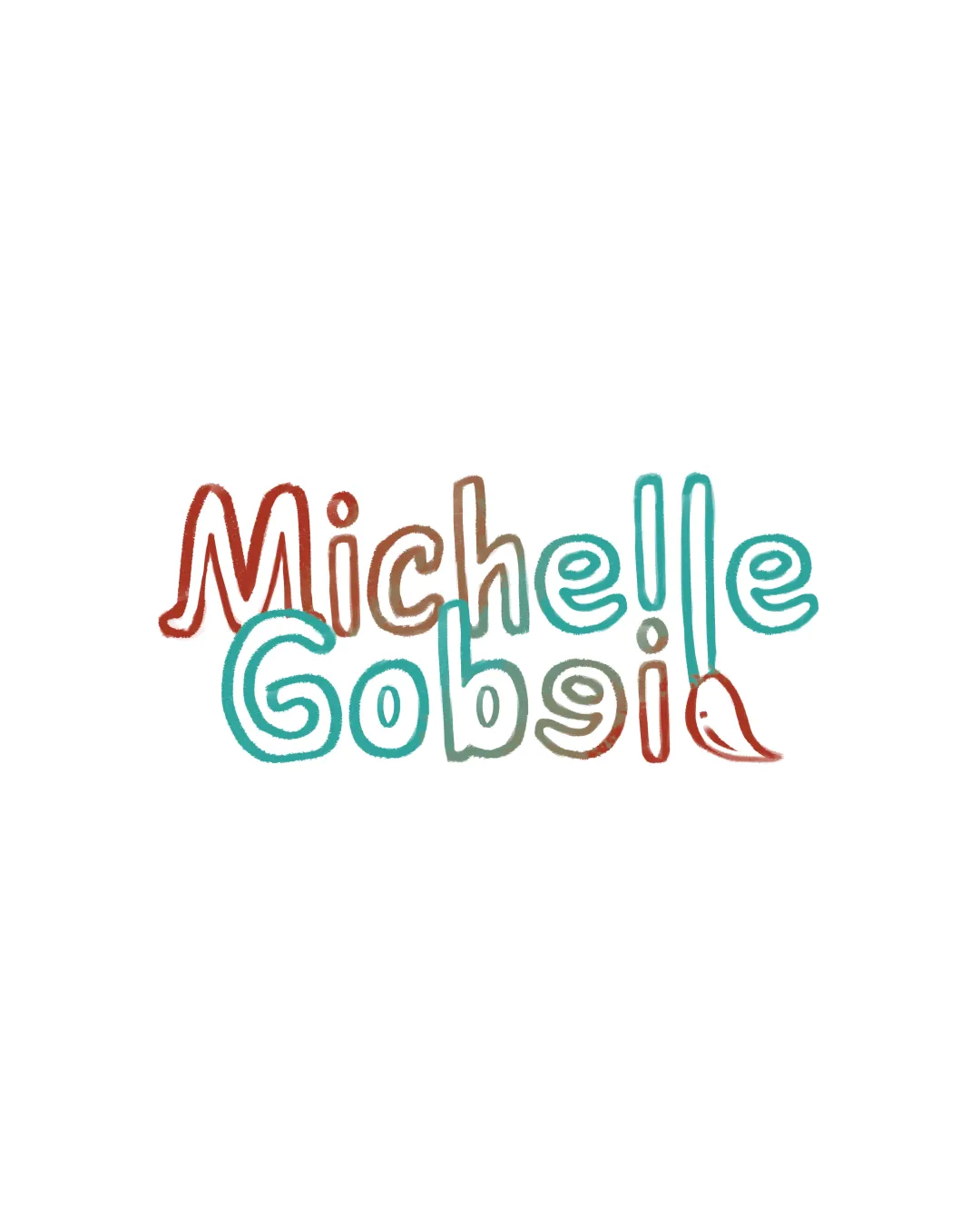 Michelle Gobeil Leaf Integrated In The Letter I Hand Drawn Wordmark With Illustrative Element Personal Brand Playful Whimsical Handwritten Logo Review