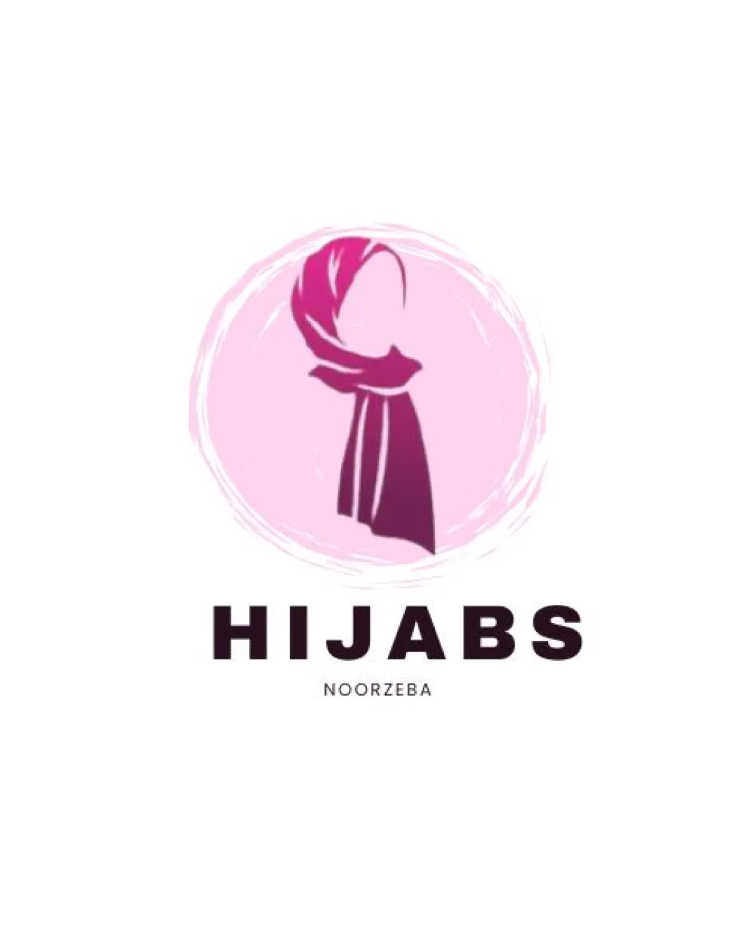 Hijabs Noorzeba Abstract Feminine Figure With Hijab Inside Sketched Circle Combination Mark Fashion Modern Feminine Illustrative Logo Review