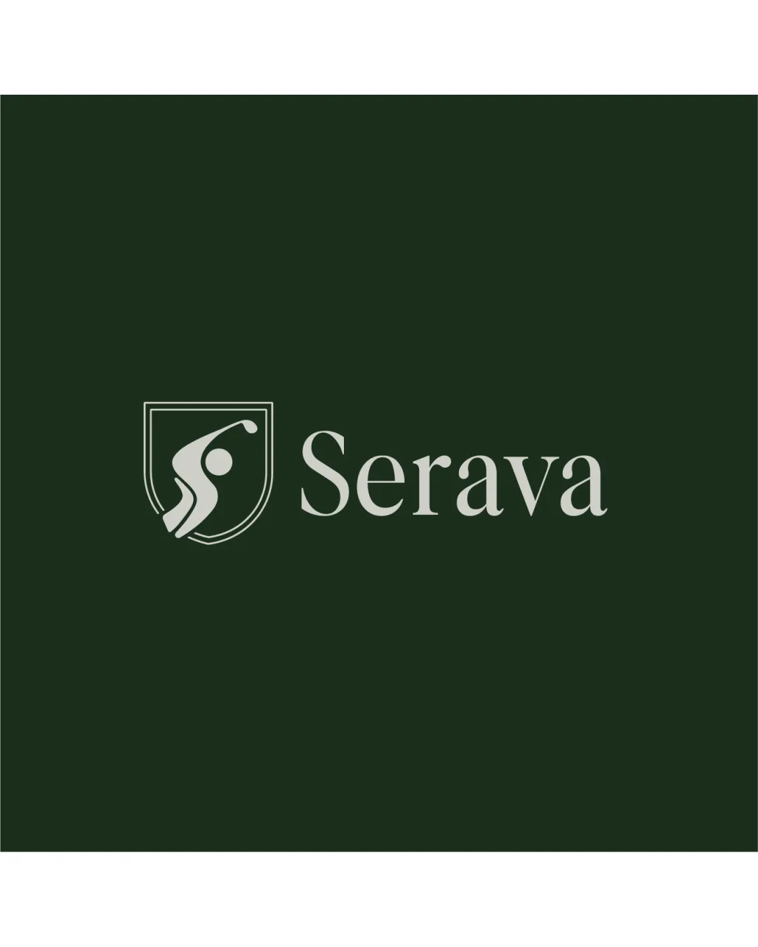 Serava Abstract Human Figure With A Golf Club Inside A Shield Combination Mark Sports Minimal Modern Professional Logo Review