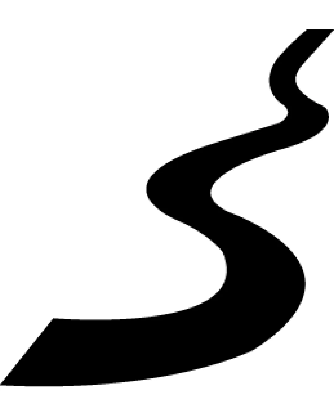 Abstract Winding Road Or River Shape Abstract Symbol Transportation Minimalist Bold Monochrome Logo Review