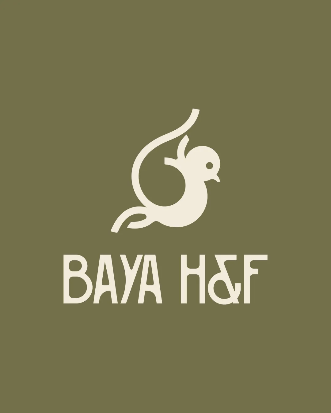 Baya H F Abstract Bird Perched With Curling Tail Combination Mark Hospitality Modern Minimal Geometric Logo Review