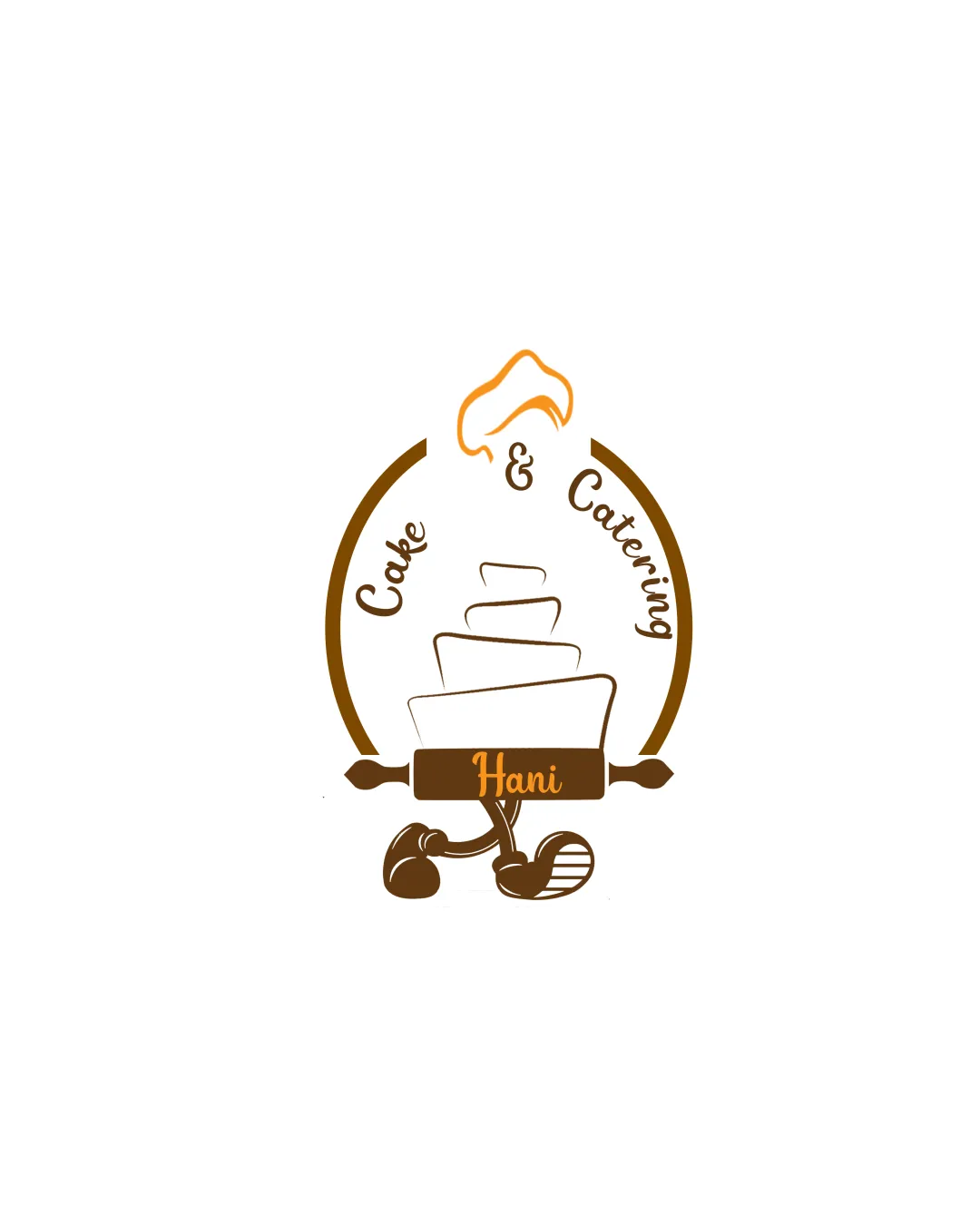 Cake Catering Hani Stacked Cake With Chef Hat Rolling Pin And Utensils Combination Mark Food Playful Illustrative Logo Review